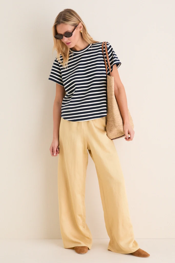 Navy and Ivory Stripe Parker Classic Tee - Image 2