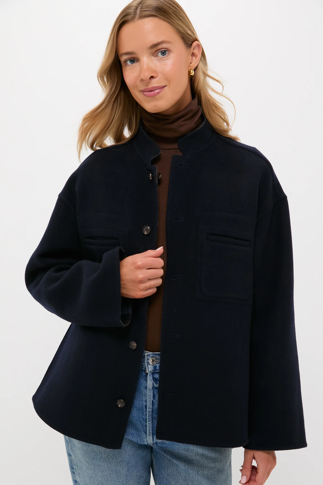 Navy and Plaid Reversible Bonnie Jacket - Image 3