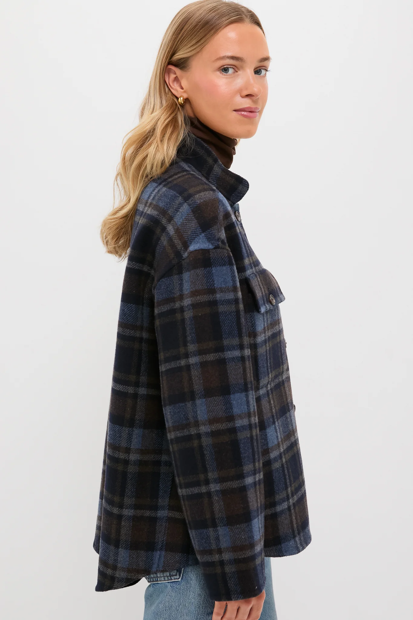 Navy and Plaid Reversible Bonnie Jacket - Image 6