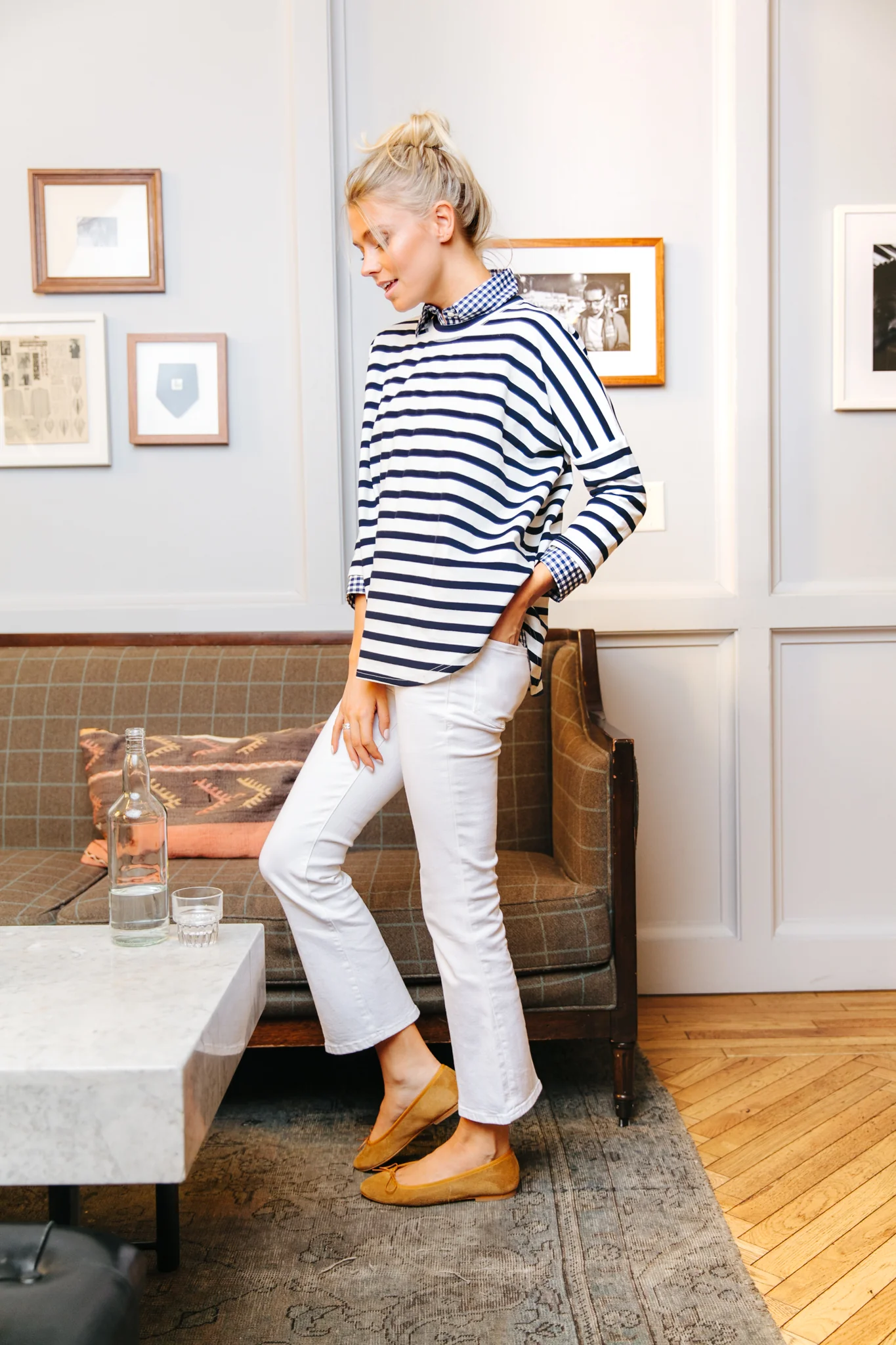 Navy and White Swing Sweatshirt - Image 2