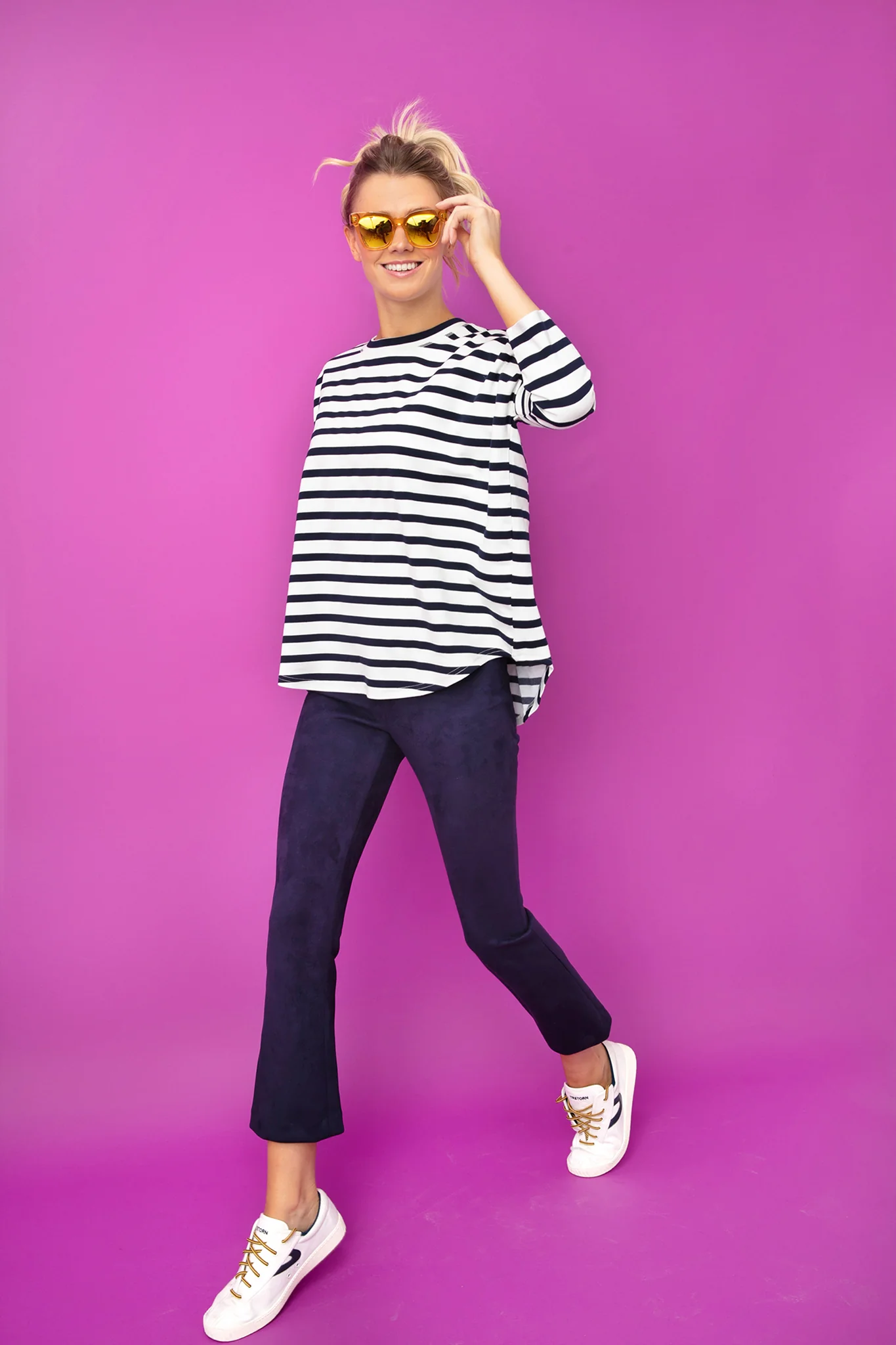 Navy and White Swing Sweatshirt - Image 7