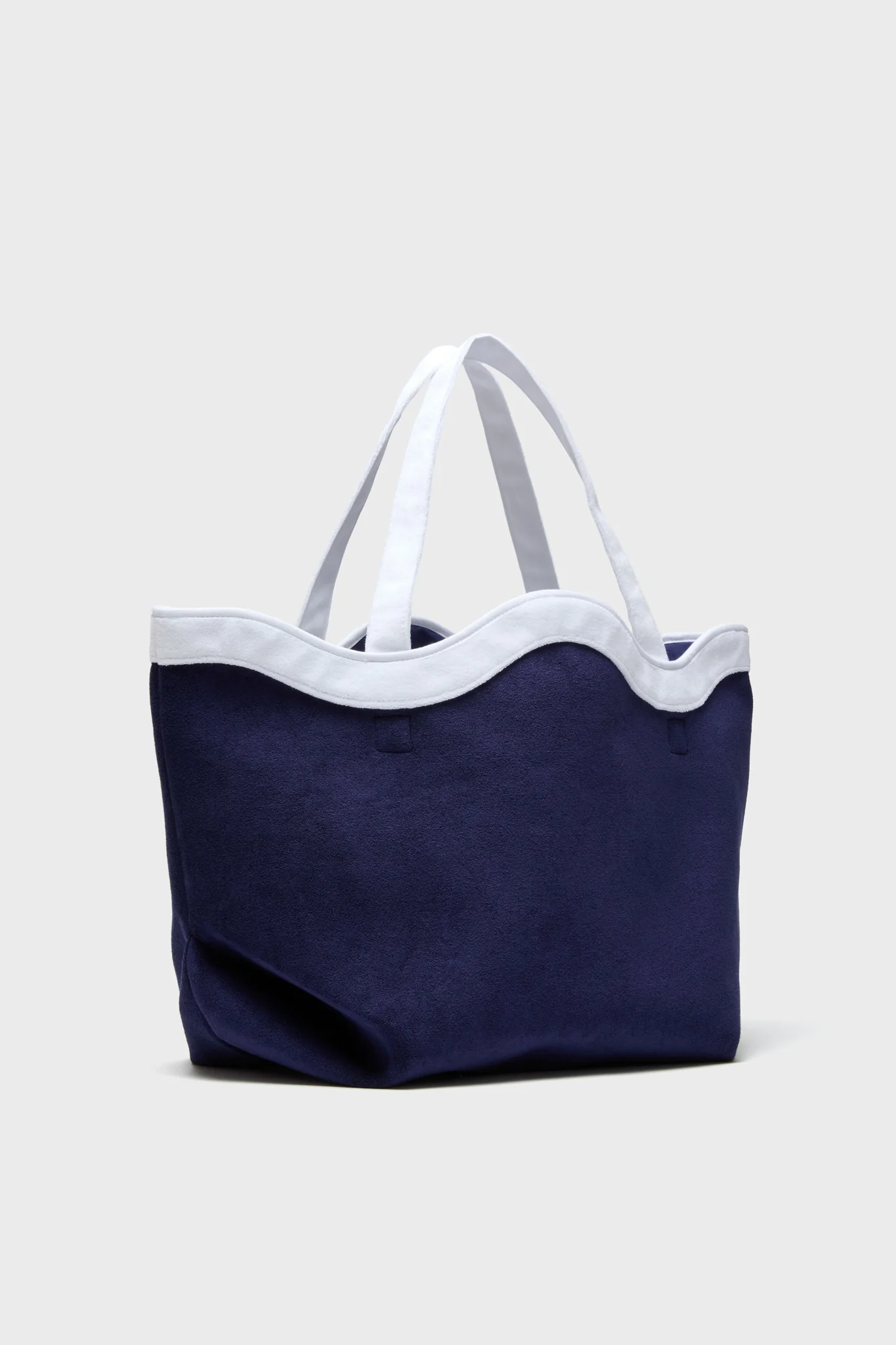 Navy and White Terrycloth August Tote - Image 3