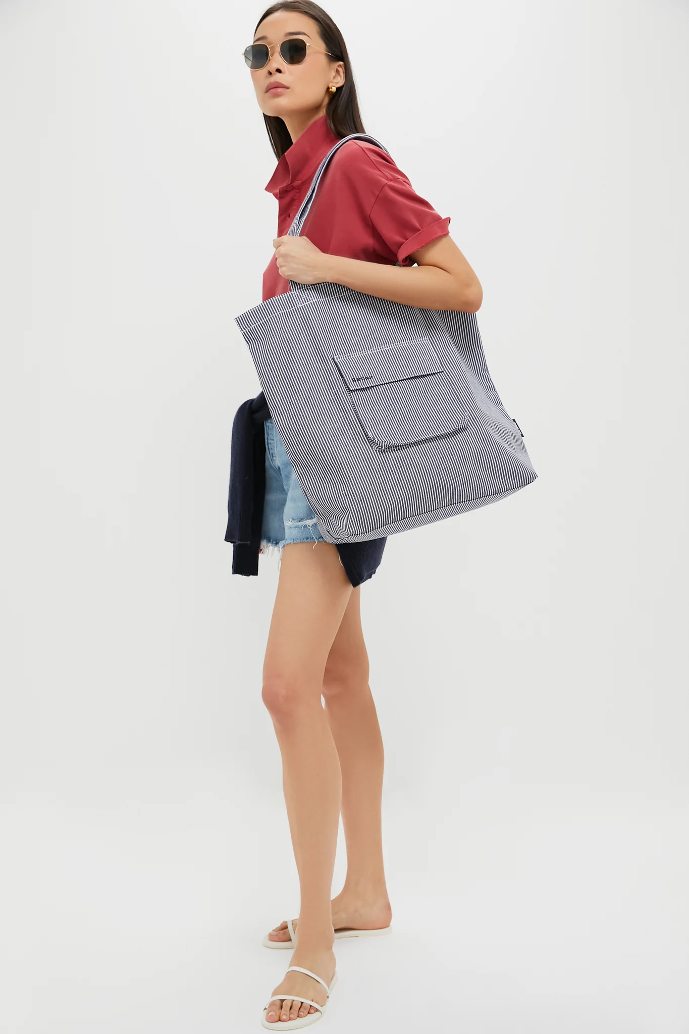 Navy and White Tynedale Tote - Image 3