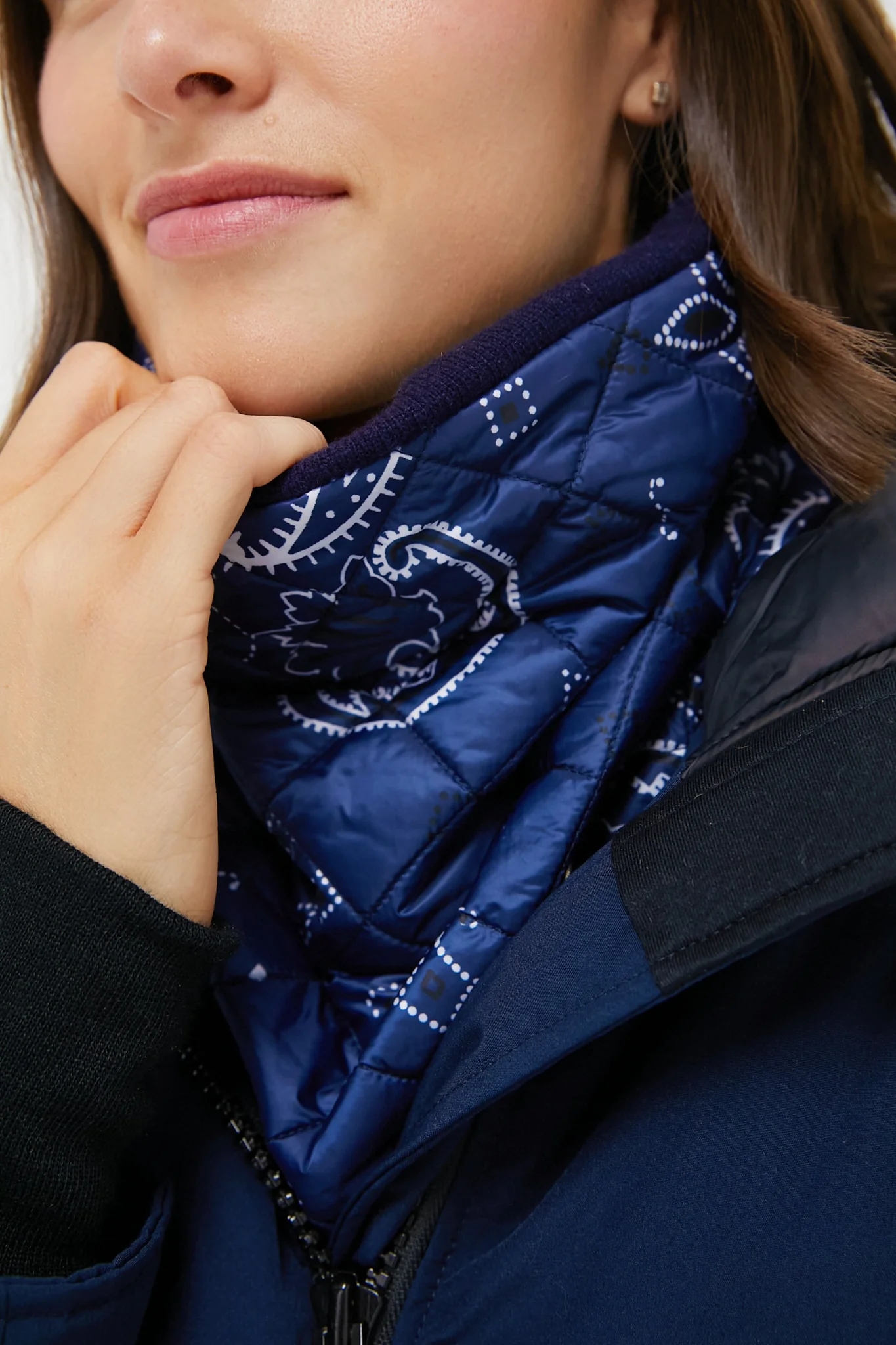 Navy Bandana Cashmere Pullover - Image 2