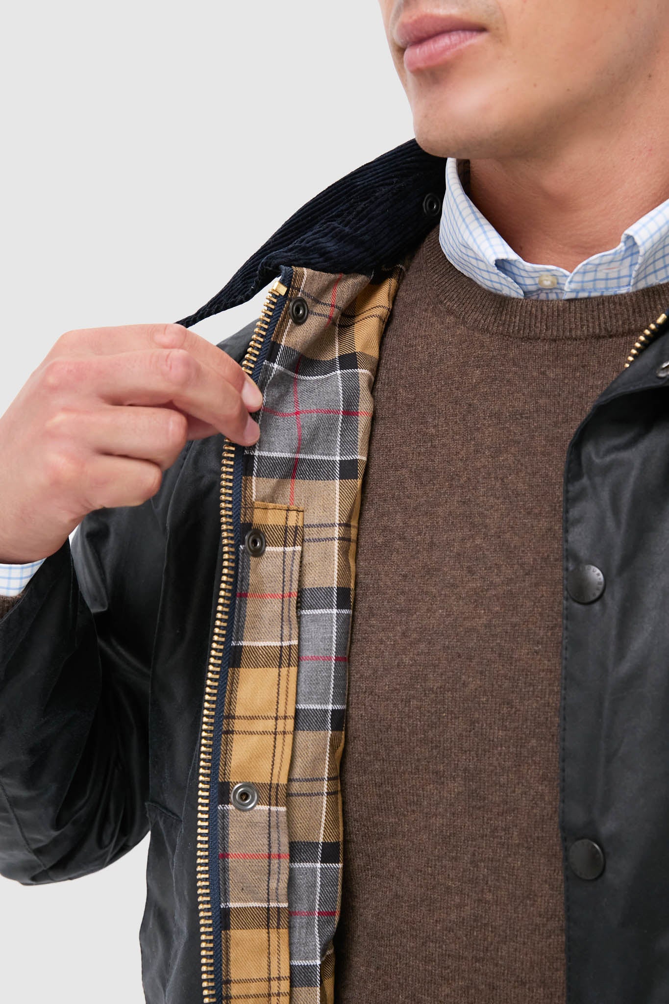 Men's Navy Beaufort Wax Jacket - Image 5