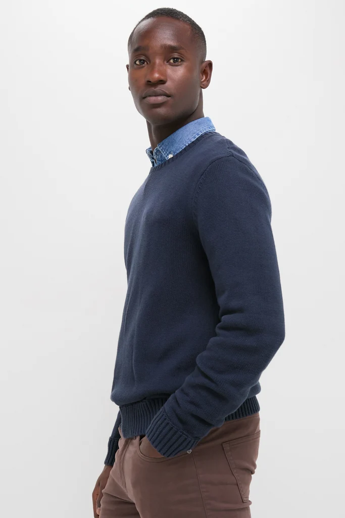 Navy Blue All Season Classic Crewneck - Image 3