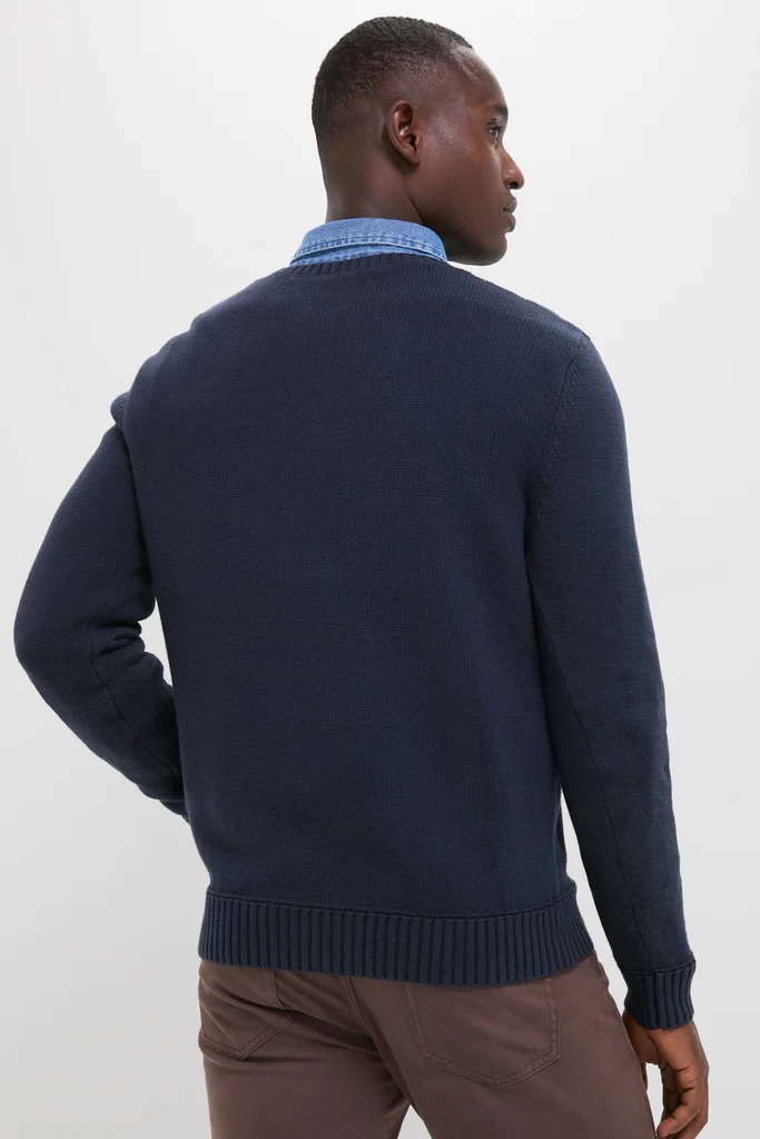Navy Blue All Season Classic Crewneck - Image 4