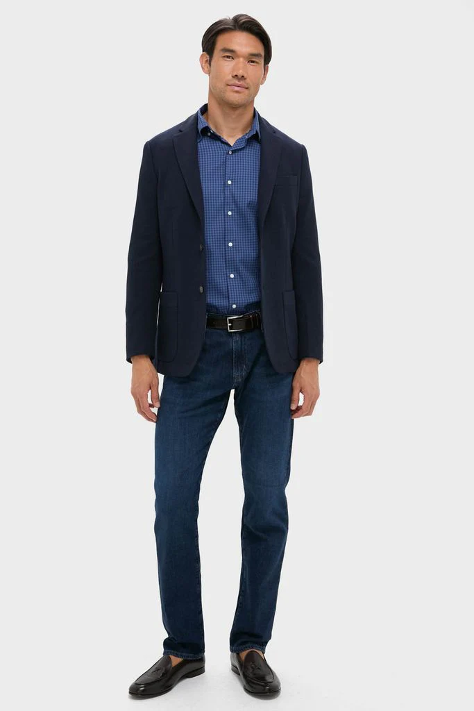 Navy Blue Knit Travel Blazer