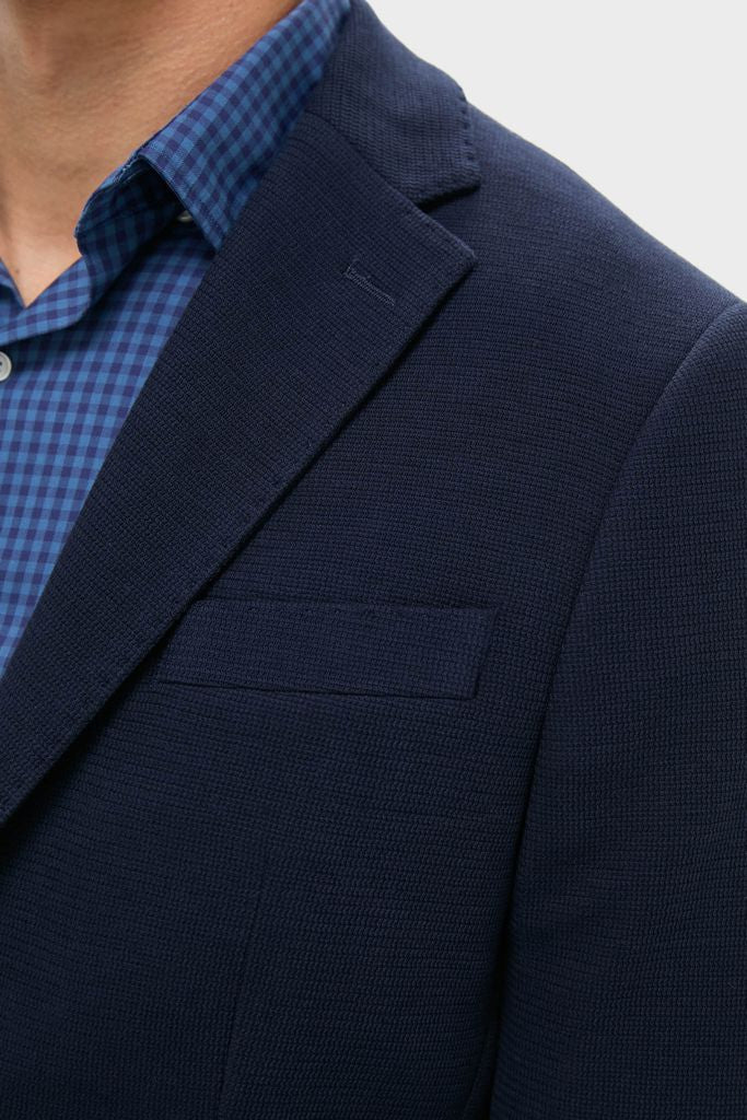 Navy Blue Knit Travel Blazer - Image 5
