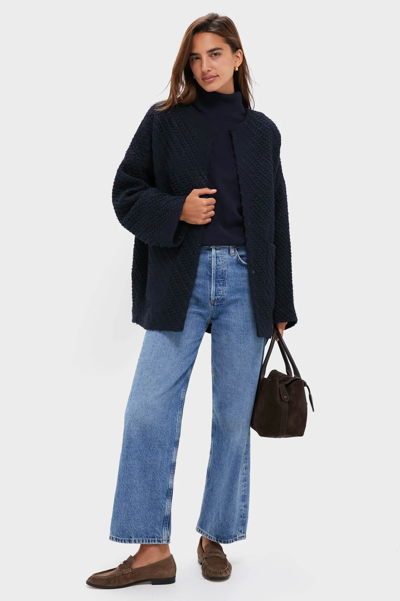 Navy Boucle Barrett Coat - Image 2