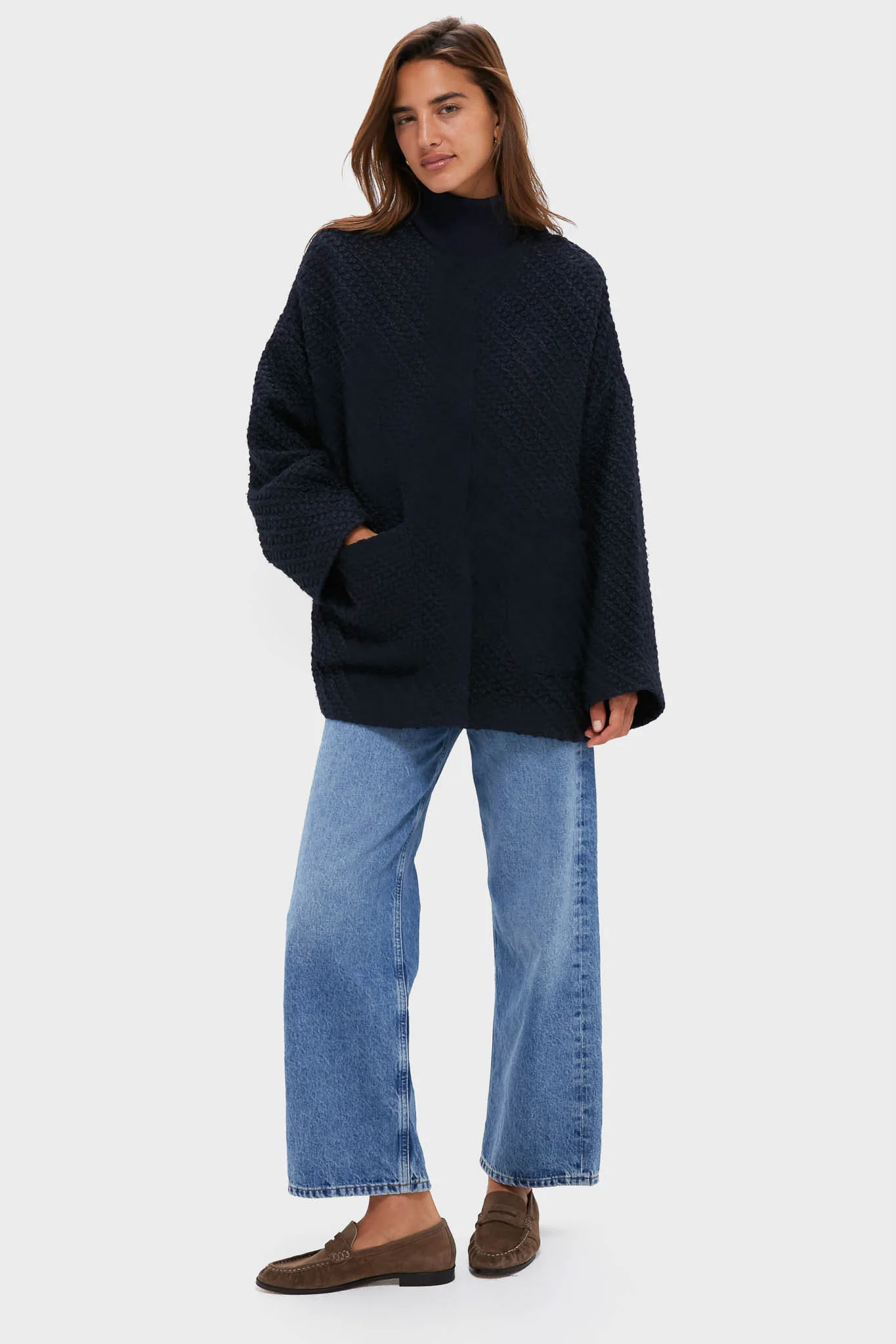 Navy Boucle Barrett Coat - Image 7