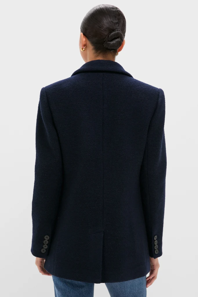 Navy Boucle Leo Blazer - Image 4