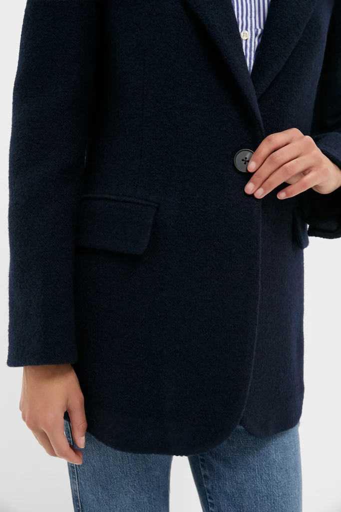 Navy Boucle Leo Blazer - Image 5