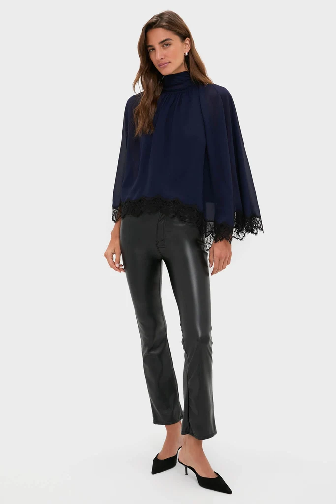Navy Cape Chiffon Ashfield Top - Image 6