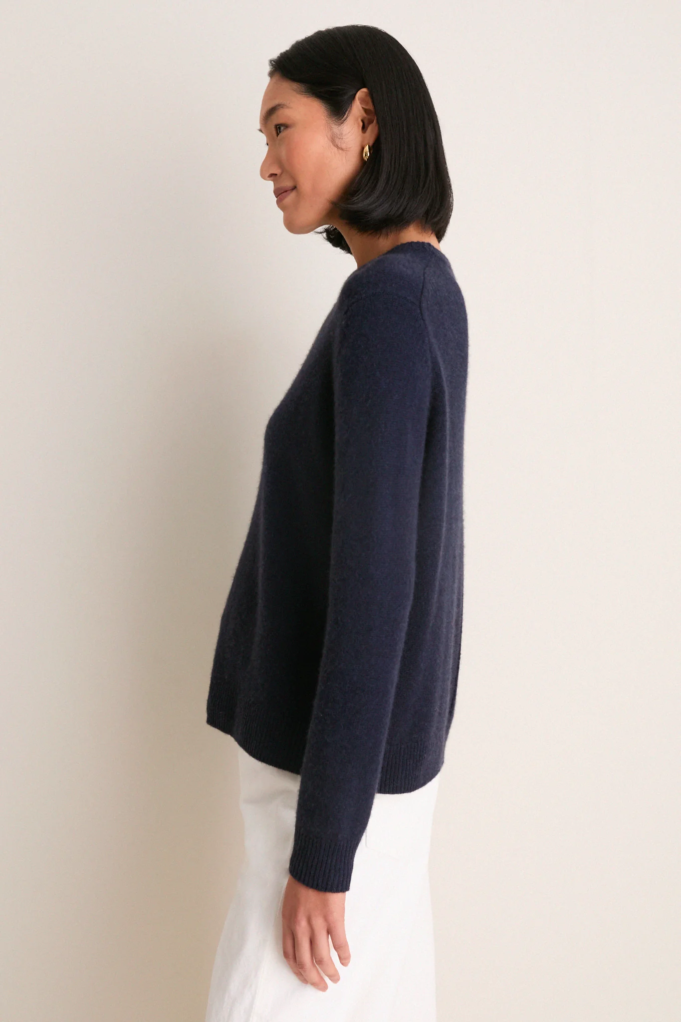 Navy Cashmere Bodie Boyfriend Crewneck - Image 3