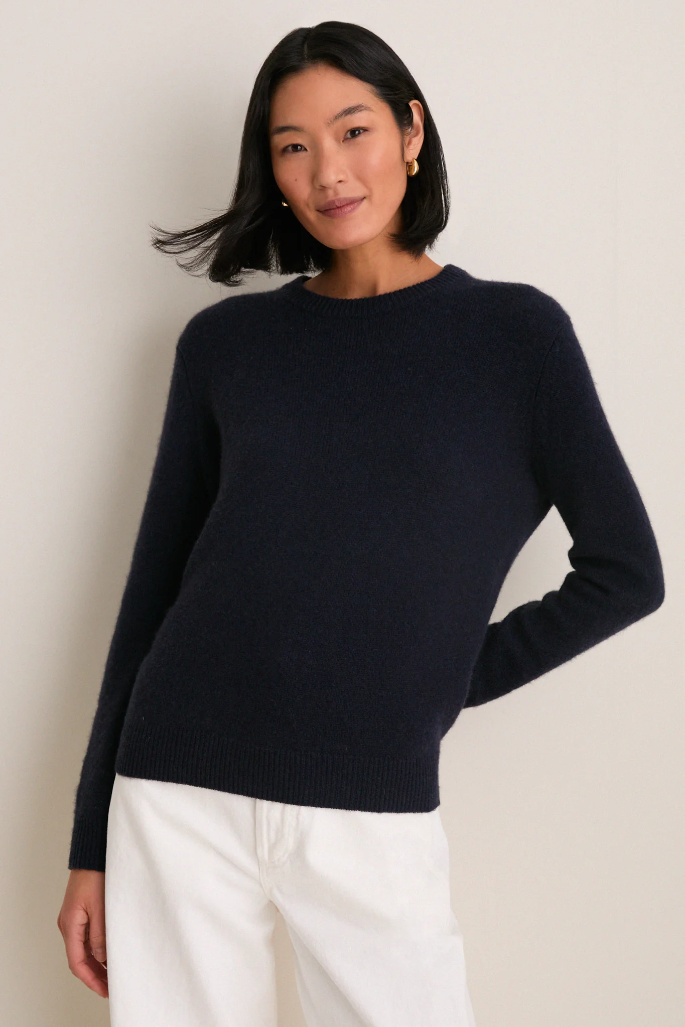 Navy Cashmere Bodie Boyfriend Crewneck - Image 7