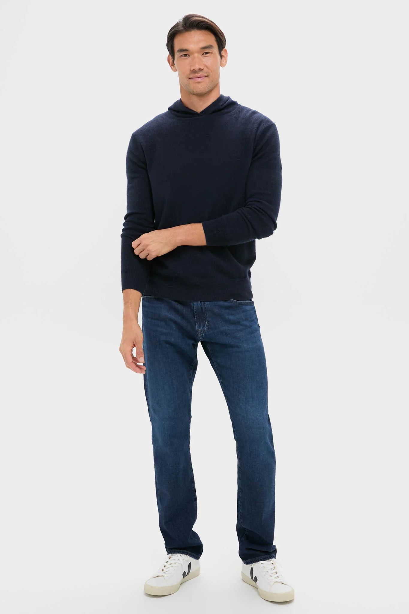 Navy Cashmere Hoodie - Image 2