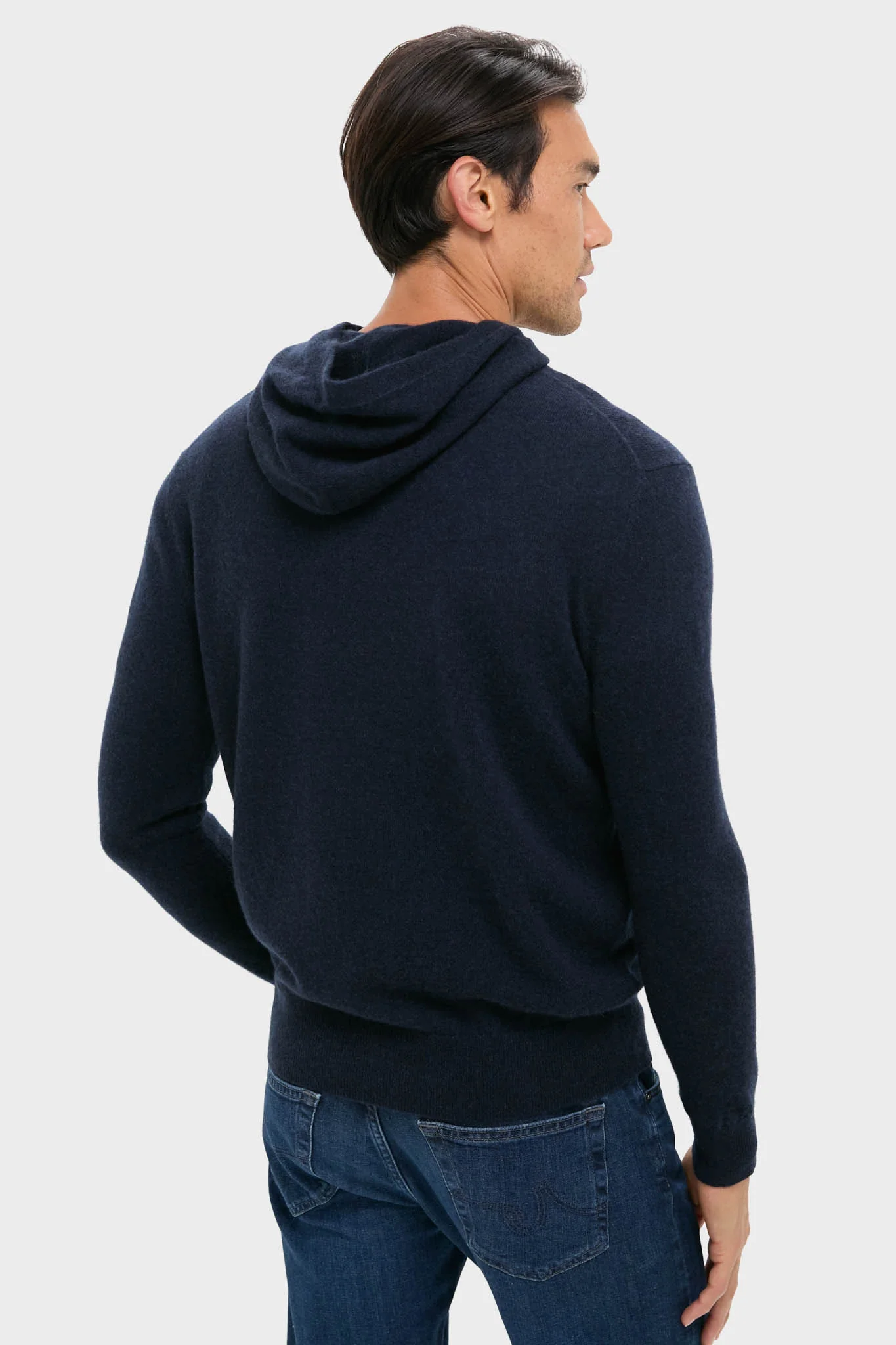 Navy Cashmere Hoodie - Image 4