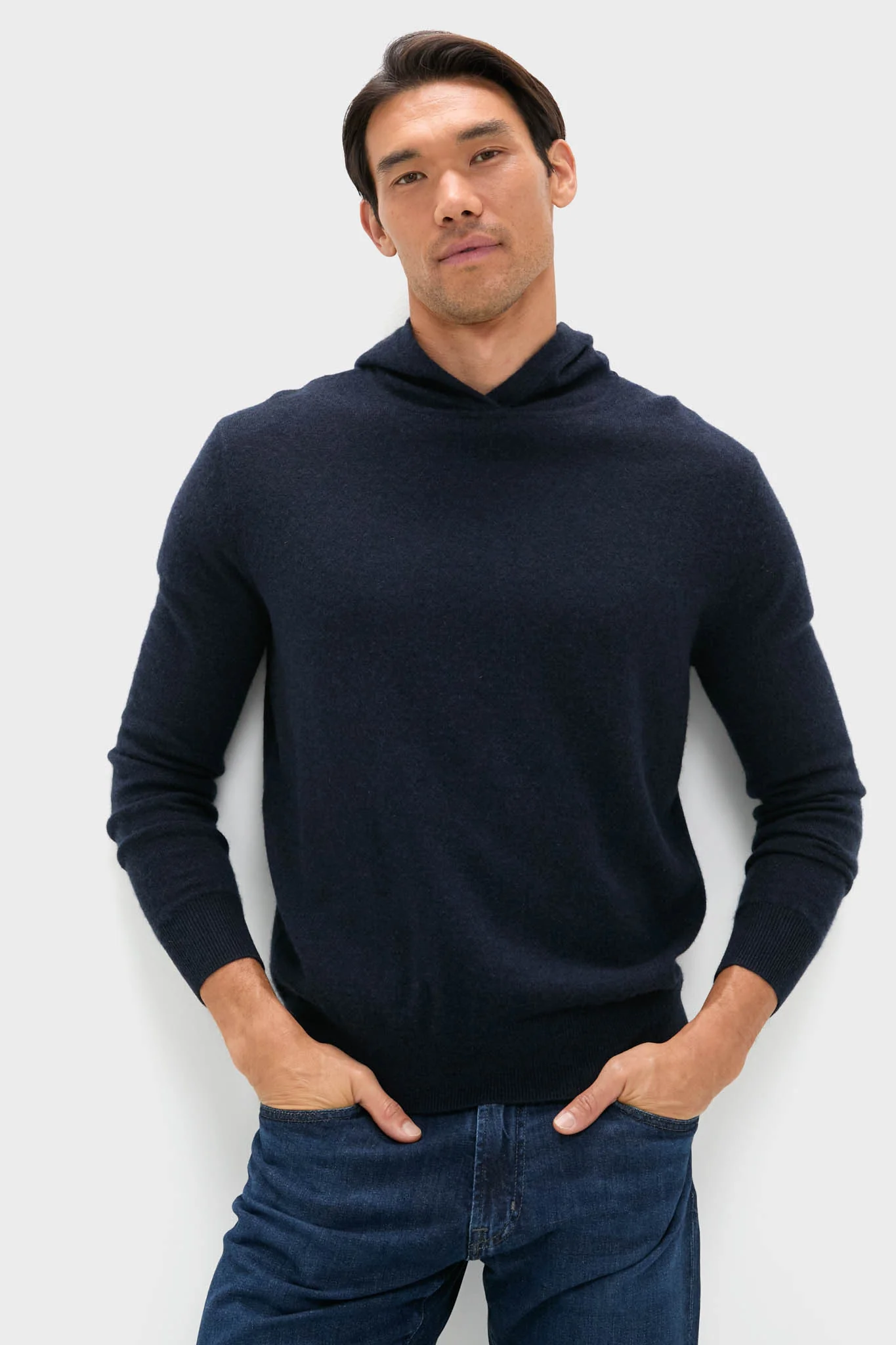 Navy Cashmere Hoodie - Image 6