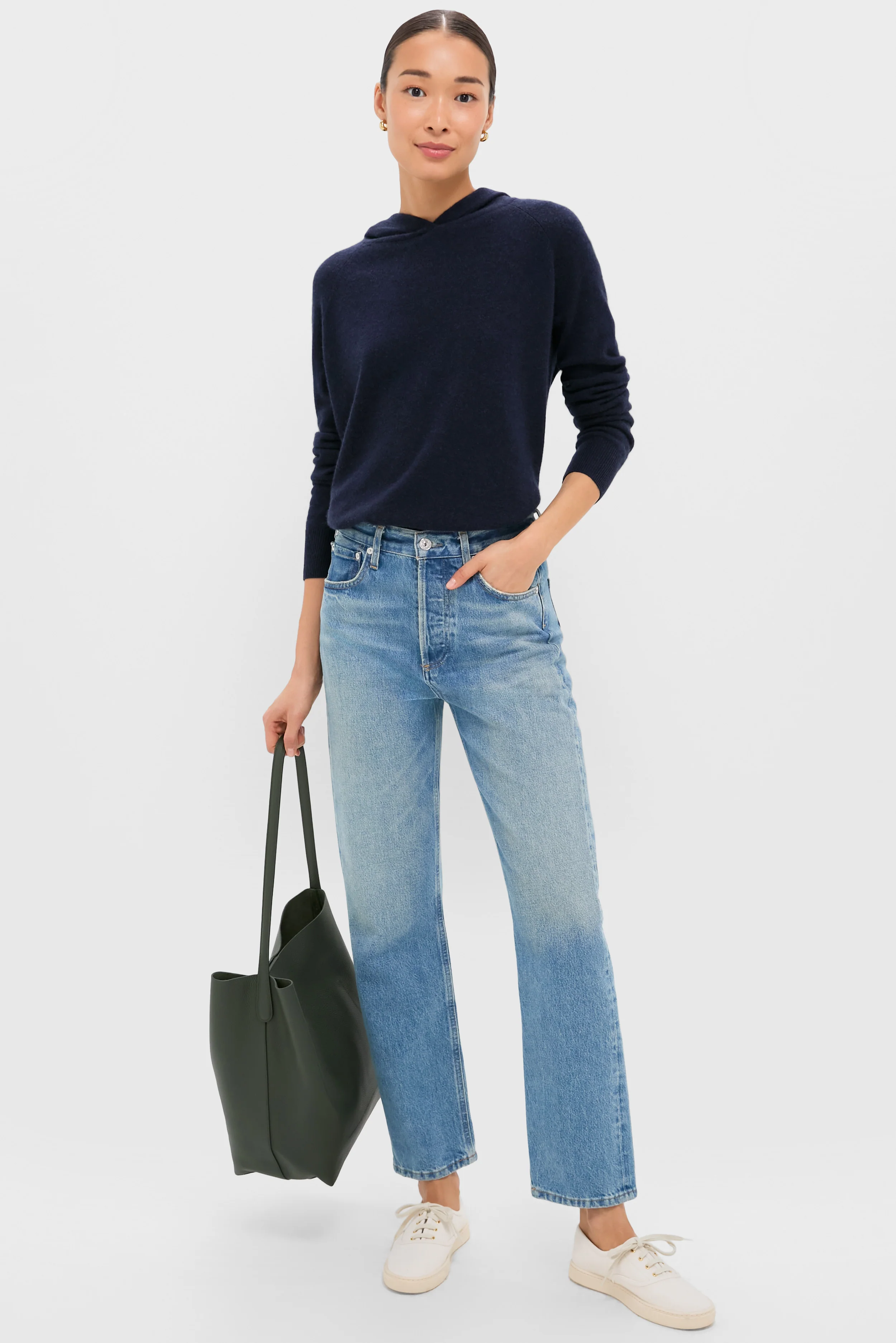 Navy Cashmere Jane Hoodie - Image 6