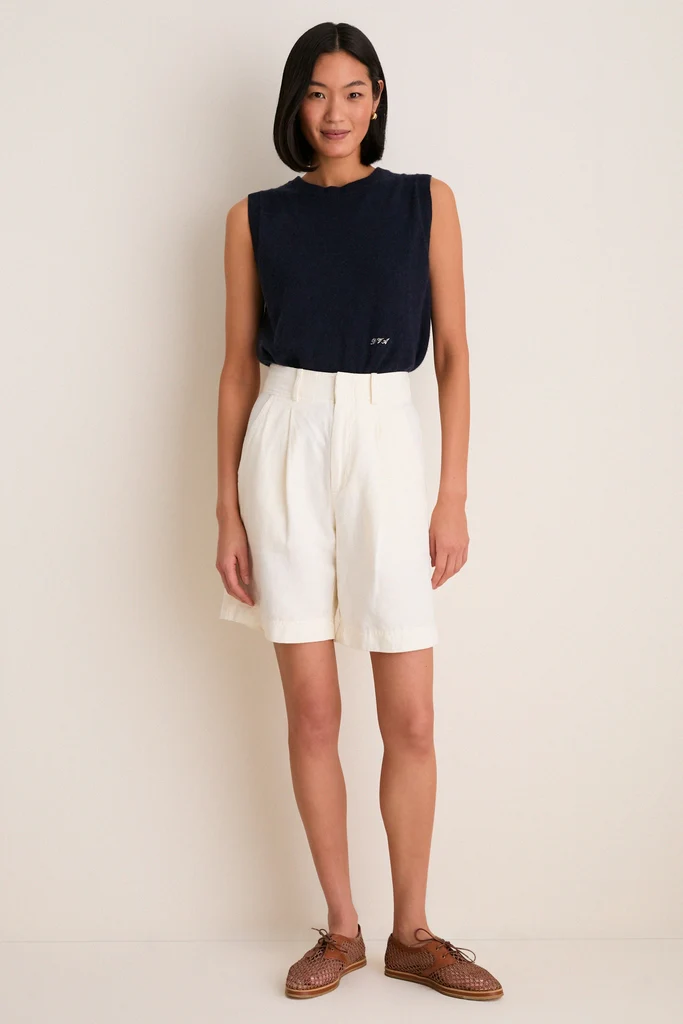 Navy Cashmere Sleeveless Ava Shell - Image 6