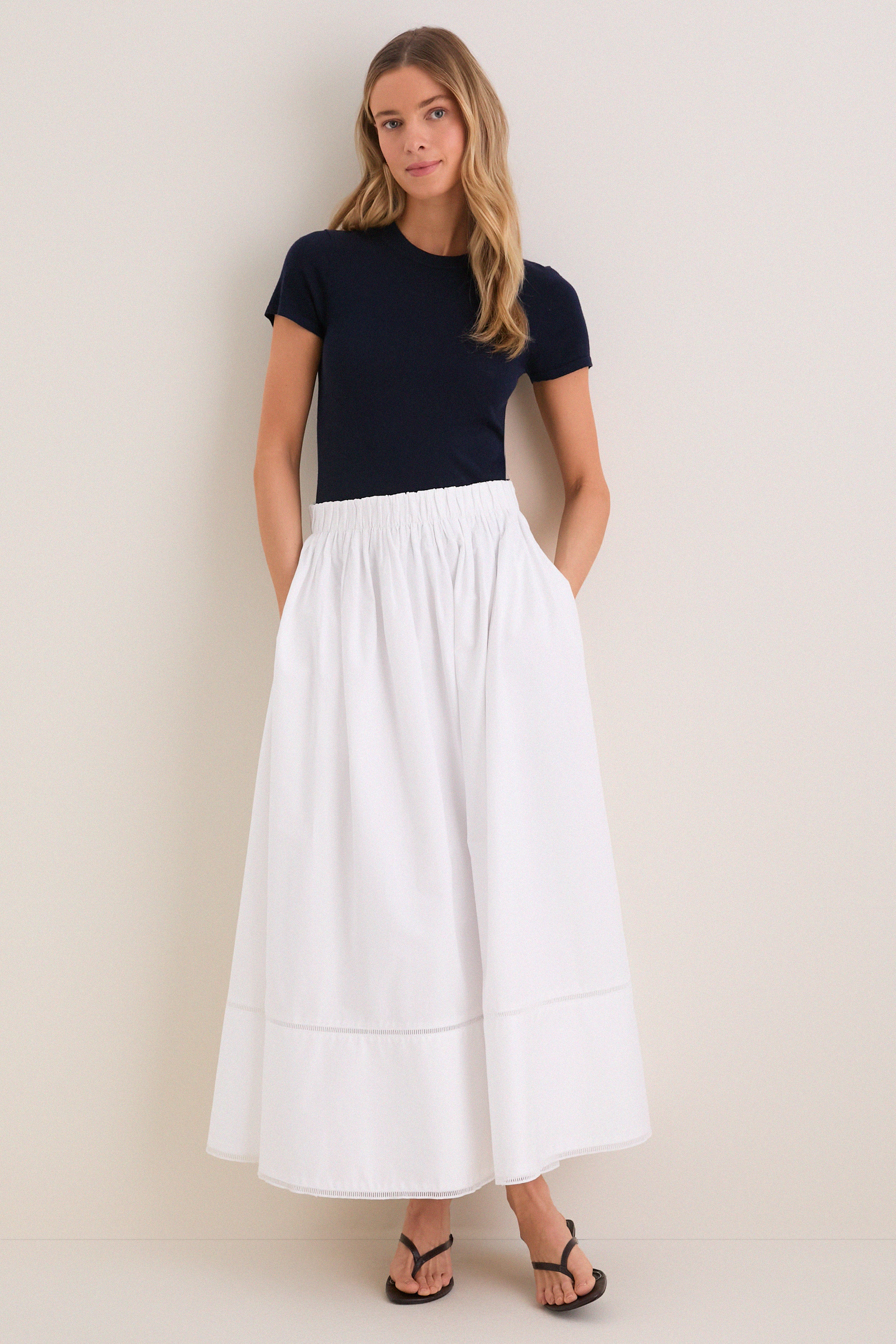 Navy Cashmere Silk Katie Tee - Image 6