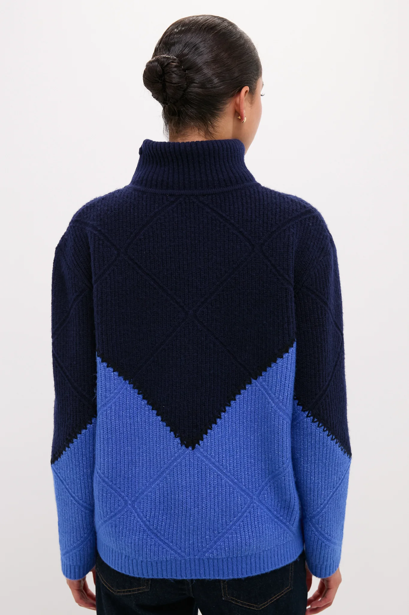 Navy & Cerulean Diamond Demi Turtleneck - Image 4