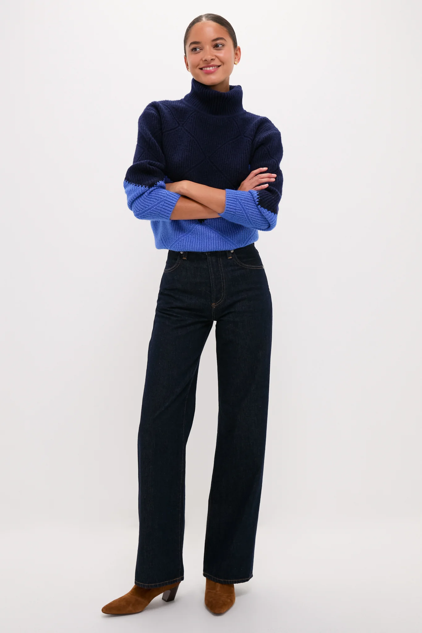 Navy & Cerulean Diamond Demi Turtleneck - Image 6