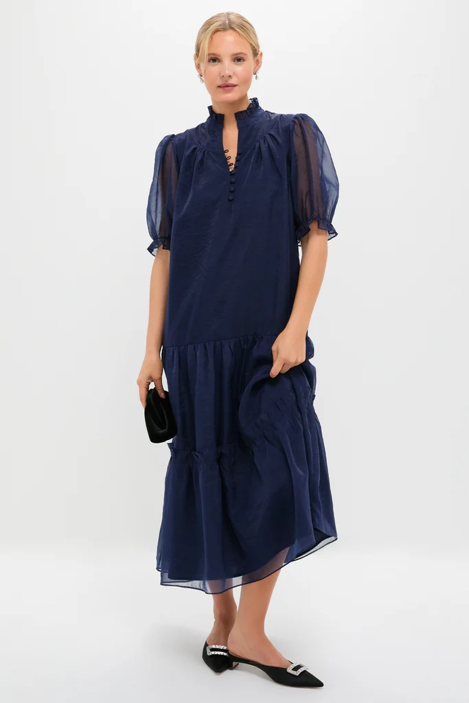 Navy Chiffon Selena Maxi Dress - Image 2