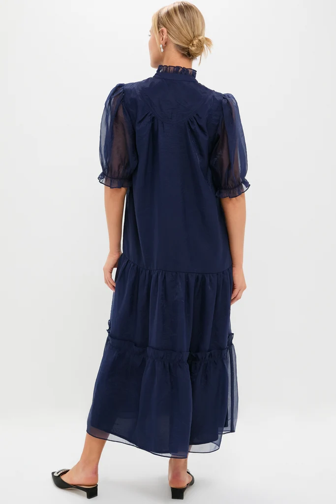 Navy Chiffon Selena Maxi Dress - Image 4