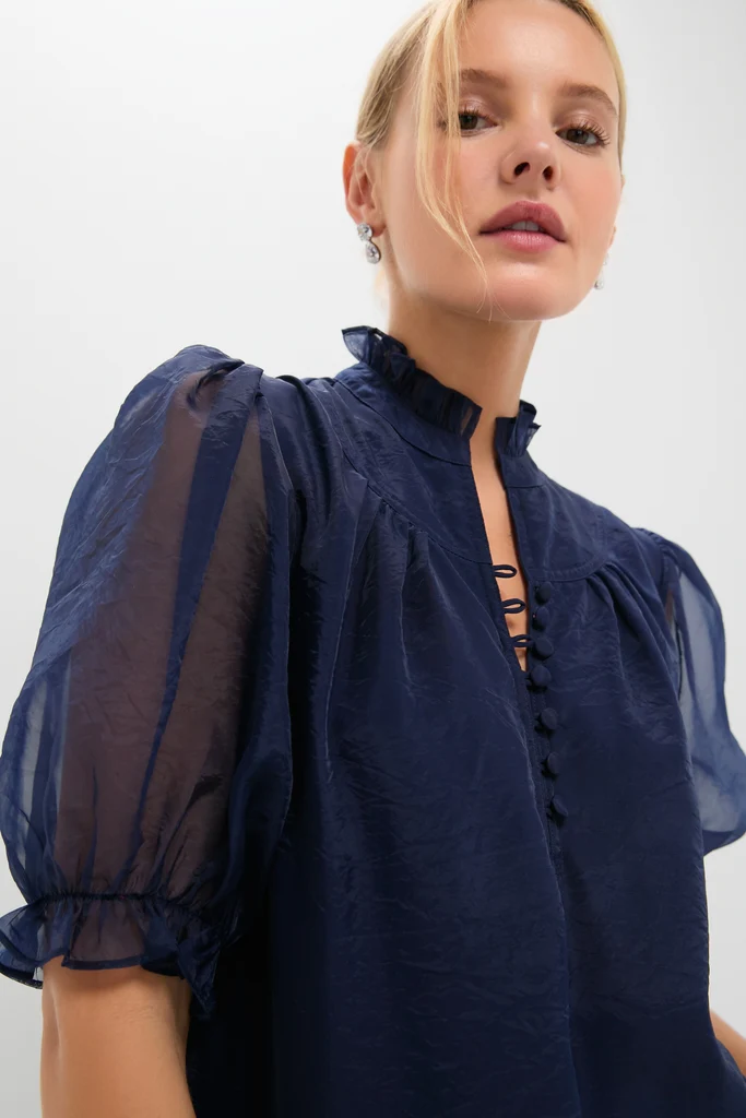 Navy Chiffon Selena Maxi Dress - Image 5