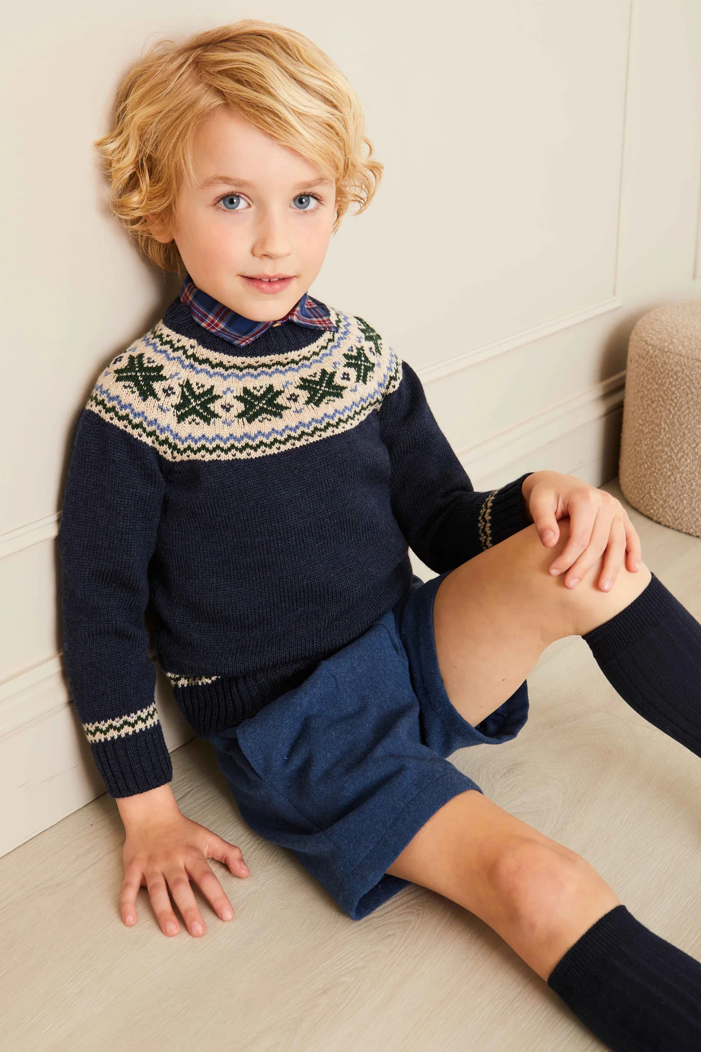 Classic Fair Isle Jumper in Navy - Image 2