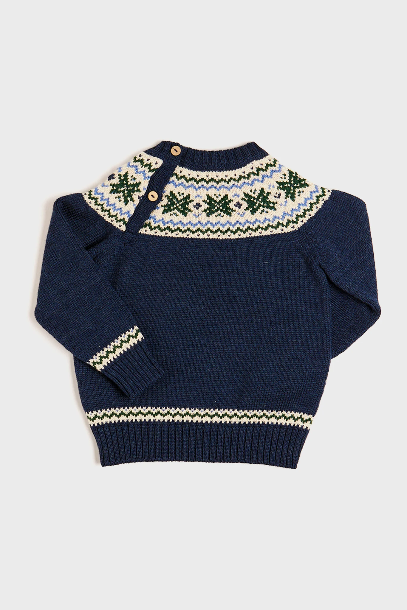 Classic Fair Isle Jumper in Navy - Image 3