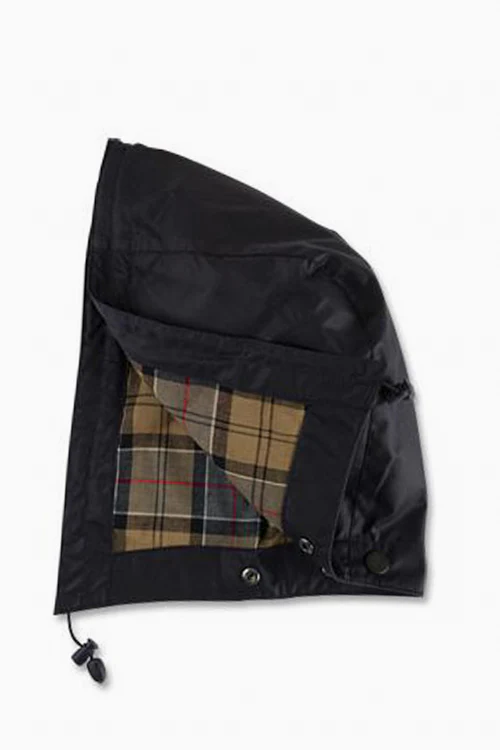 Navy Classic Waxed Cotton Jacket Hood - Image 2