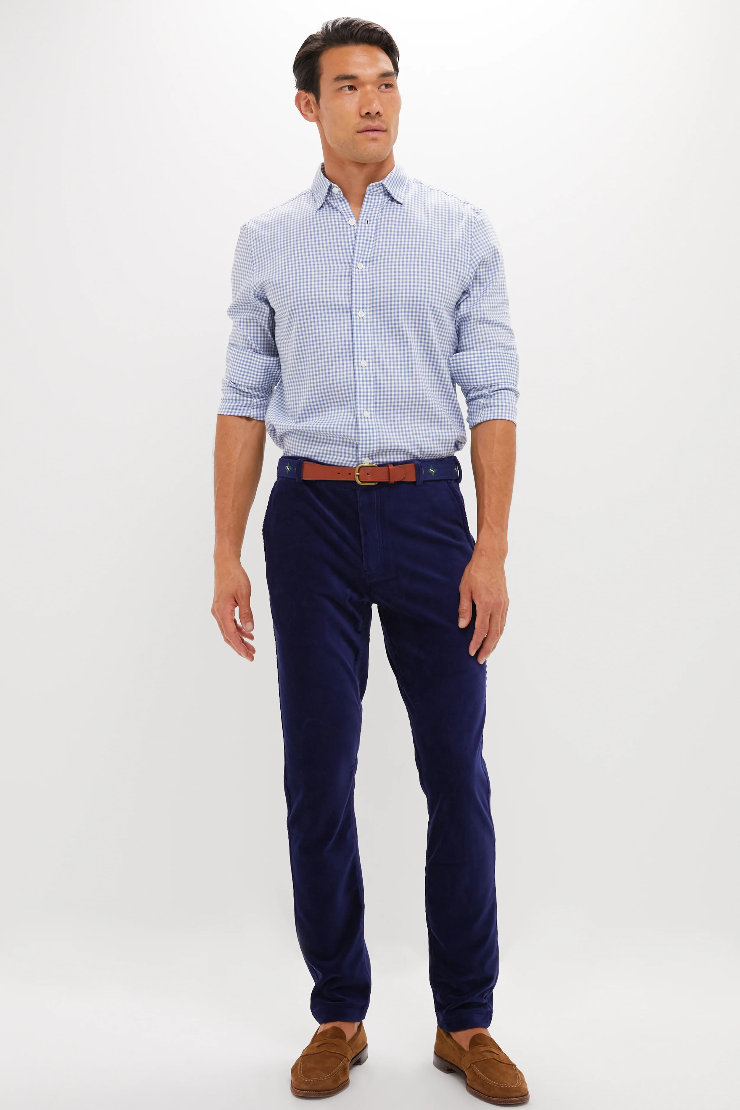Navy Collins Corduroy Pull-on Trouser (32" Inseam) - Image 2