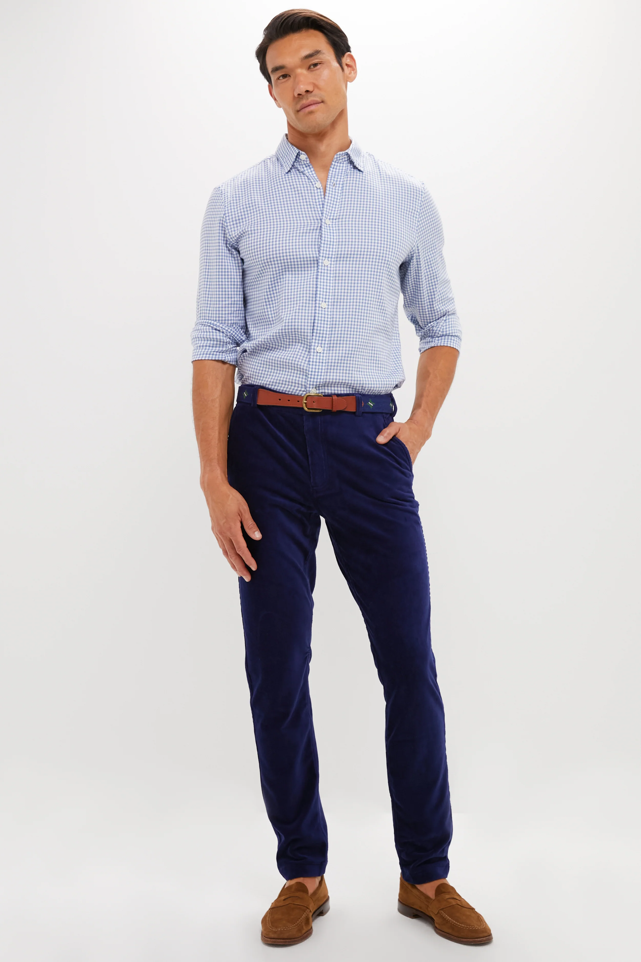 Navy Collins Corduroy Pull-on Trouser (32" Inseam) - Image 5