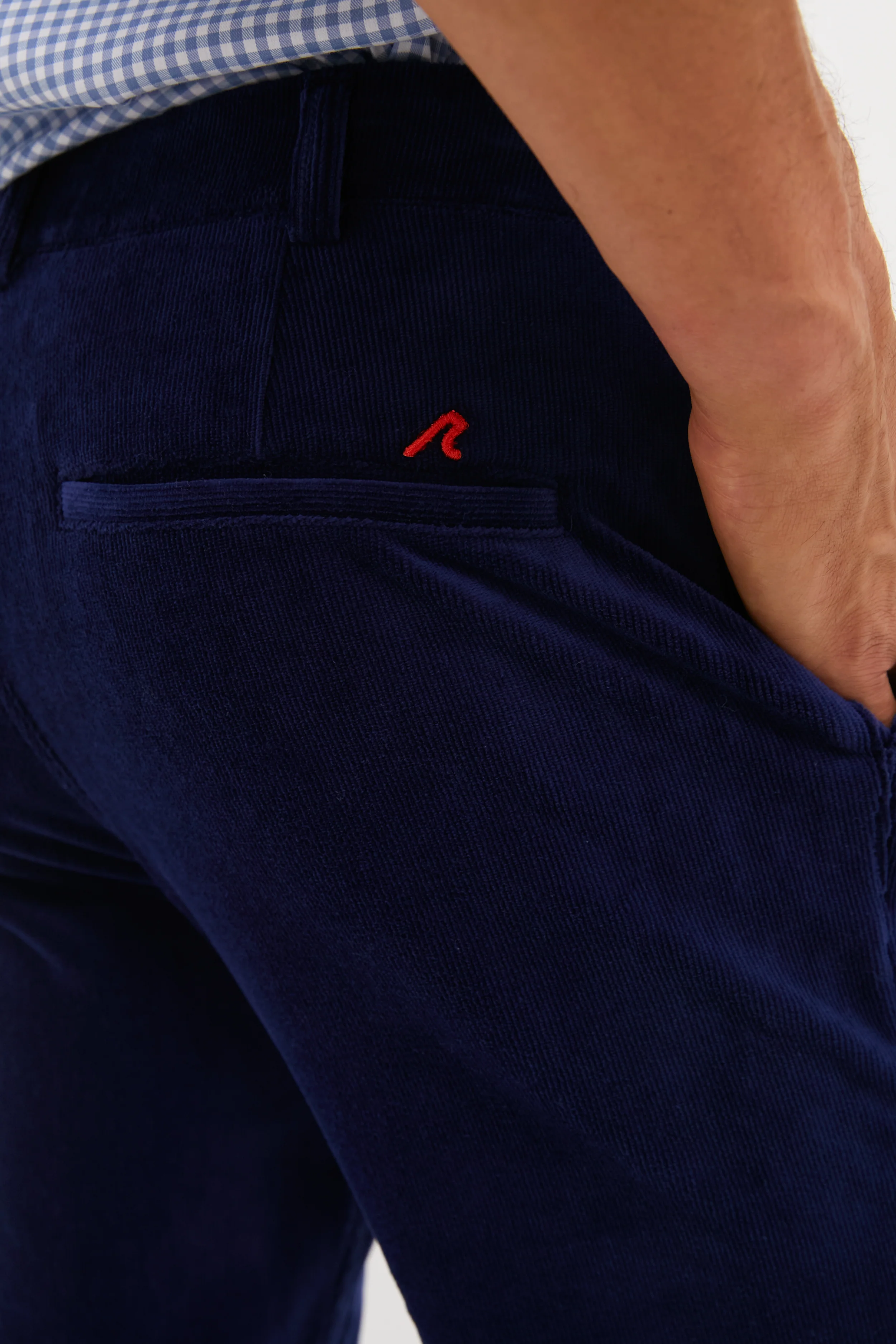 Navy Collins Corduroy Pull-on Trouser (32" Inseam) - Image 6