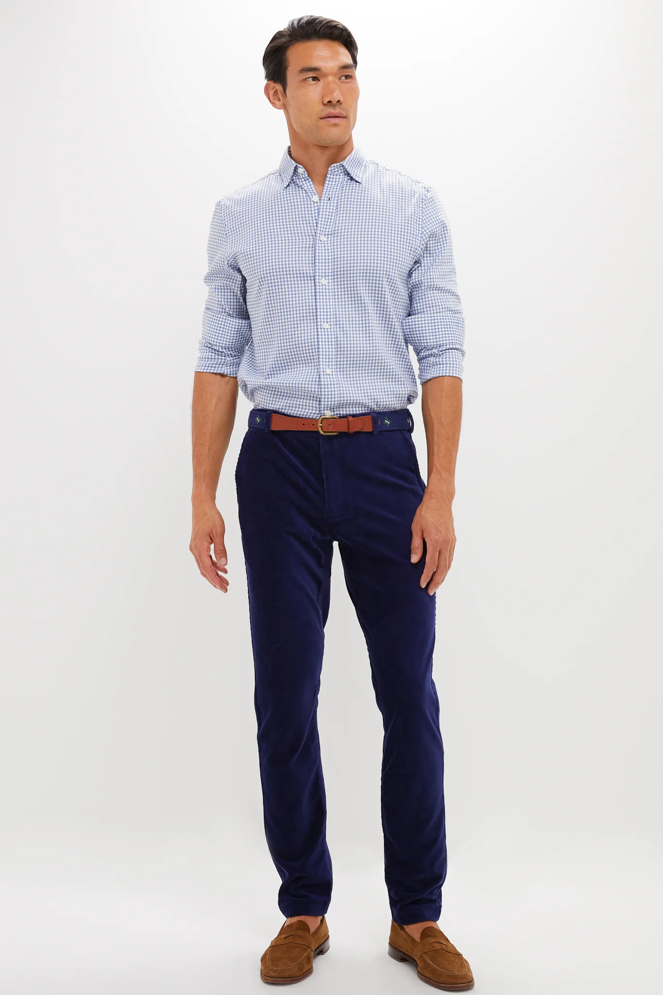 Navy Collins Corduroy Pull-on Trouser (34" Inseam) - Image 2