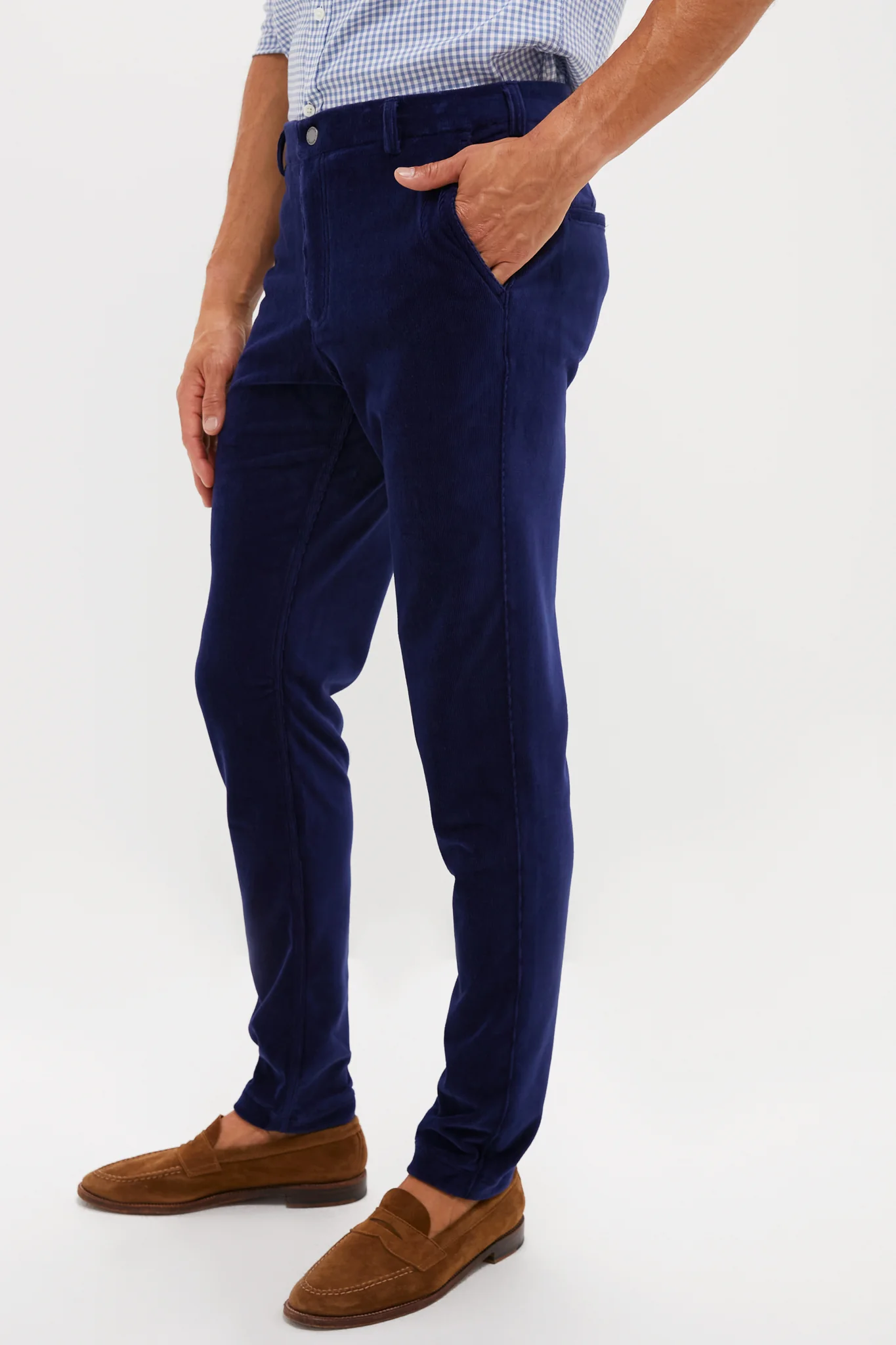 Navy Collins Corduroy Pull-on Trouser (34" Inseam) - Image 3