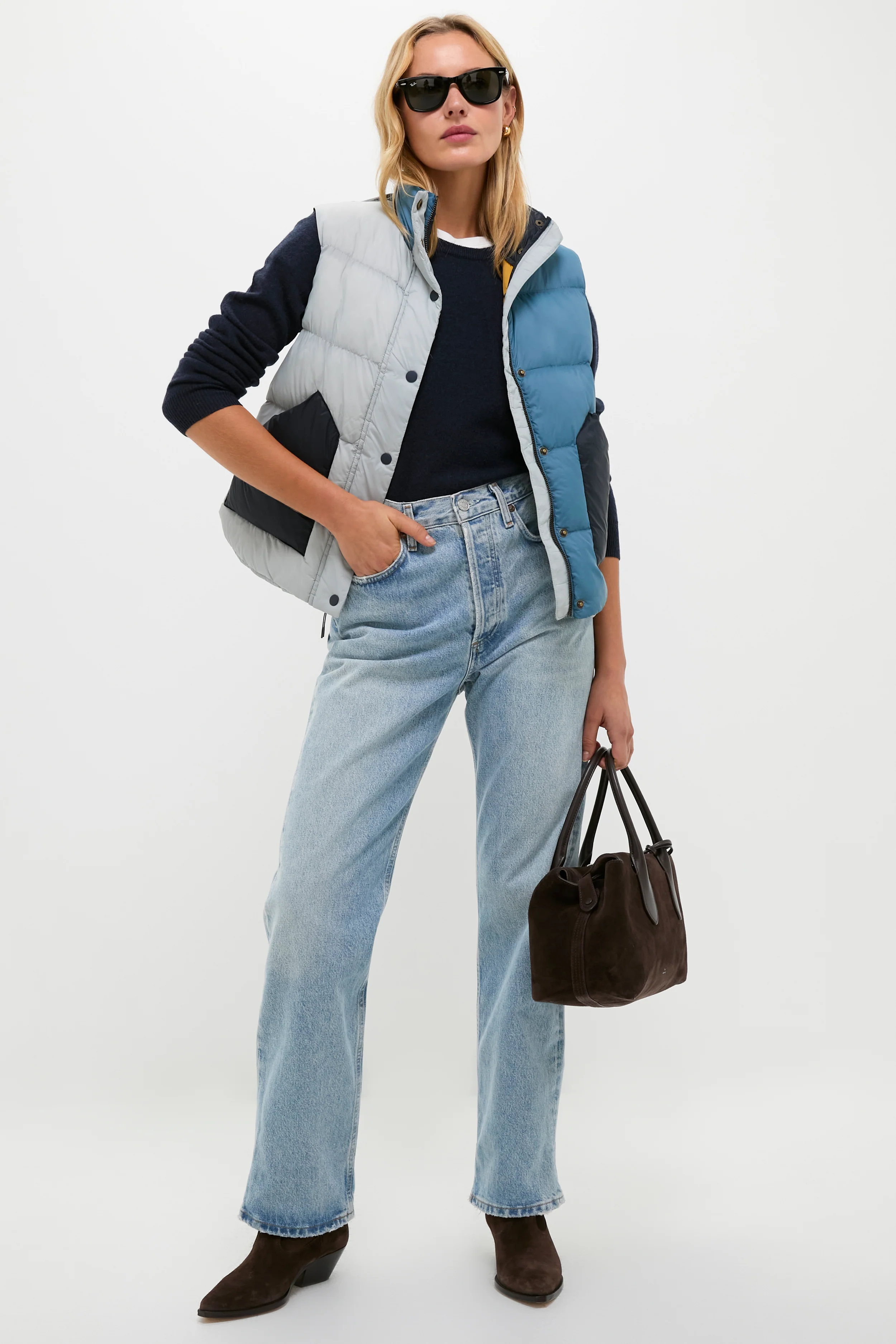 Navy Colorblock The Down Polar Vest - Image 2