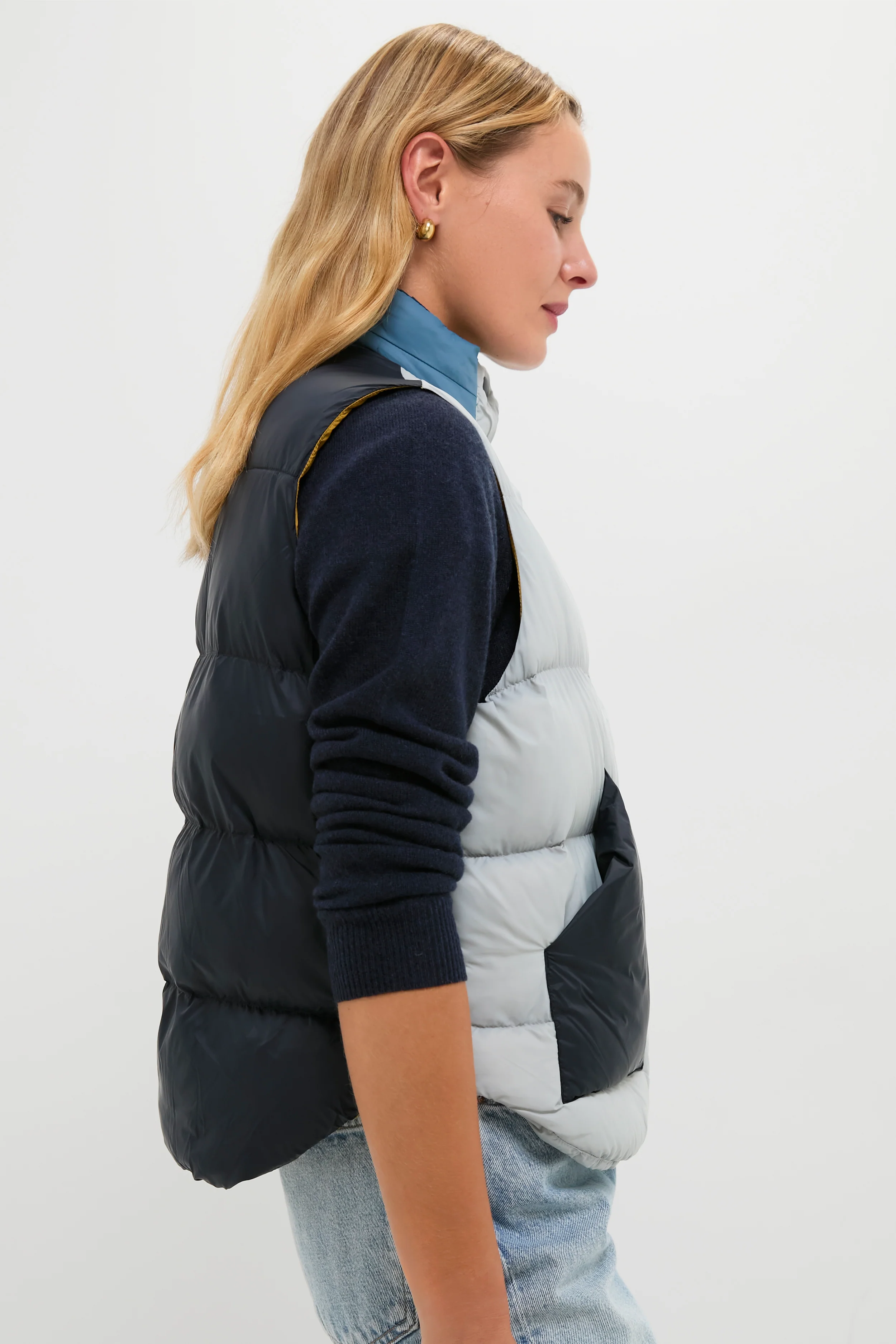 Navy Colorblock The Down Polar Vest - Image 3