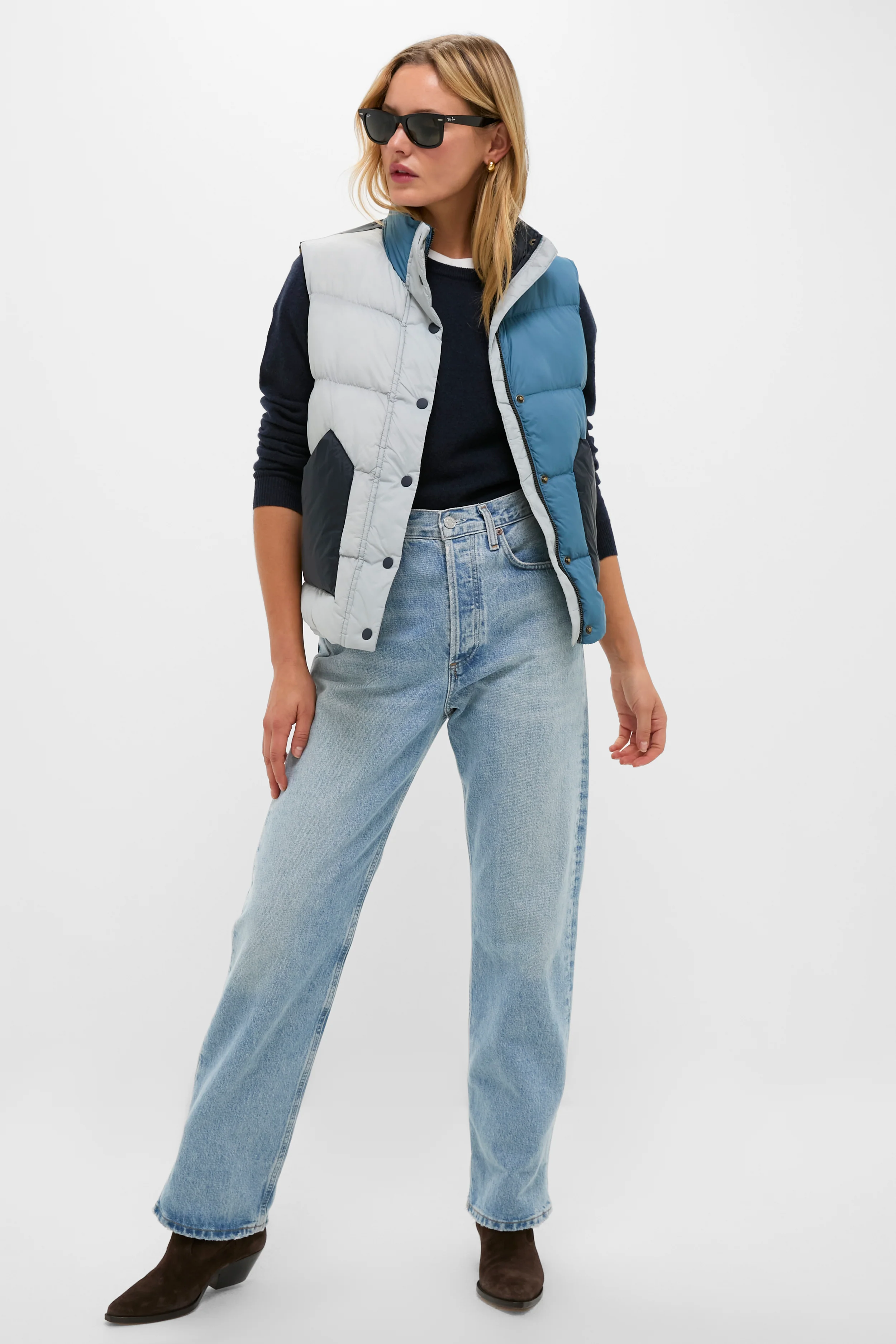 Navy Colorblock The Down Polar Vest - Image 5