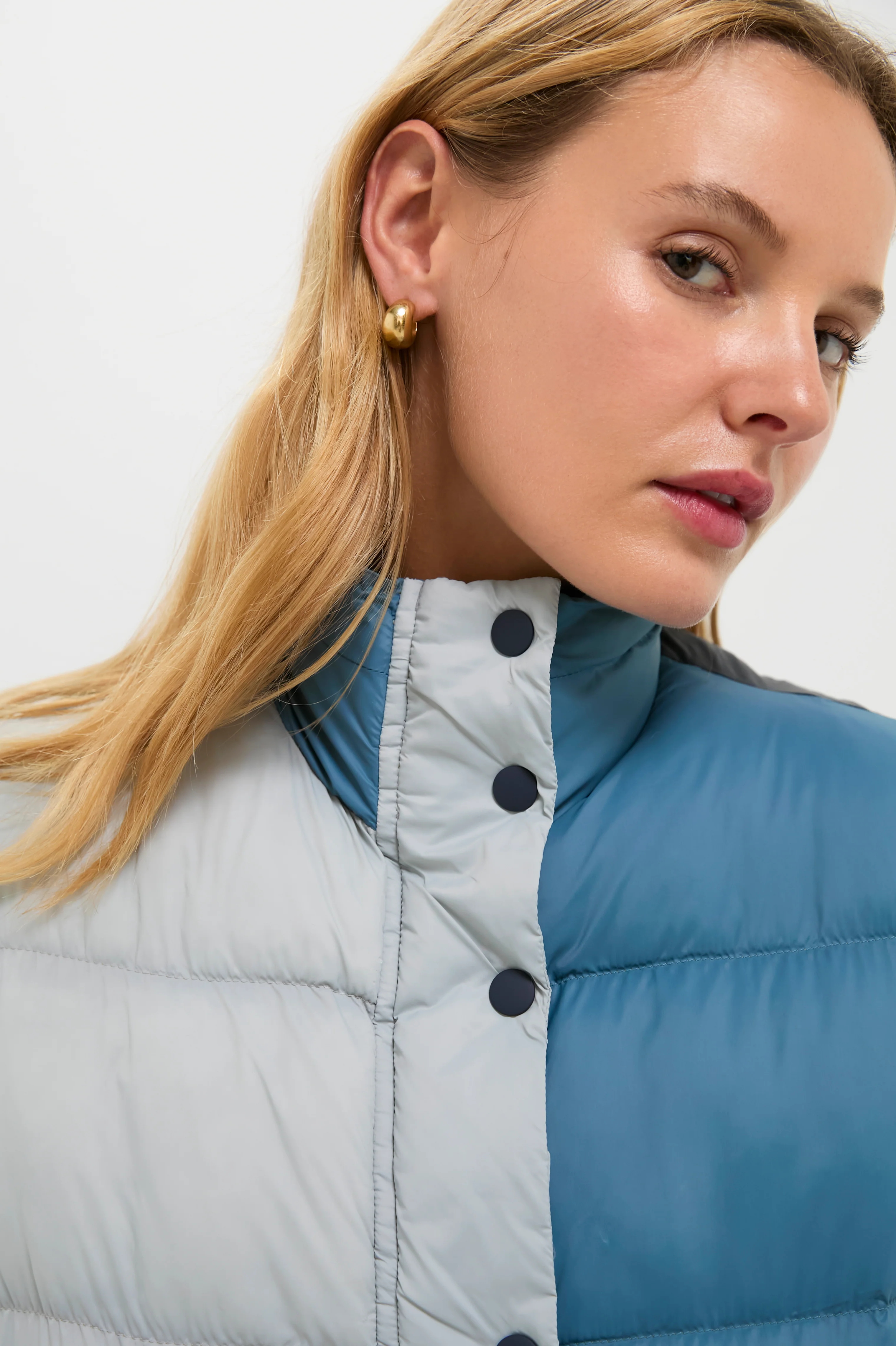 Navy Colorblock The Down Polar Vest - Image 6