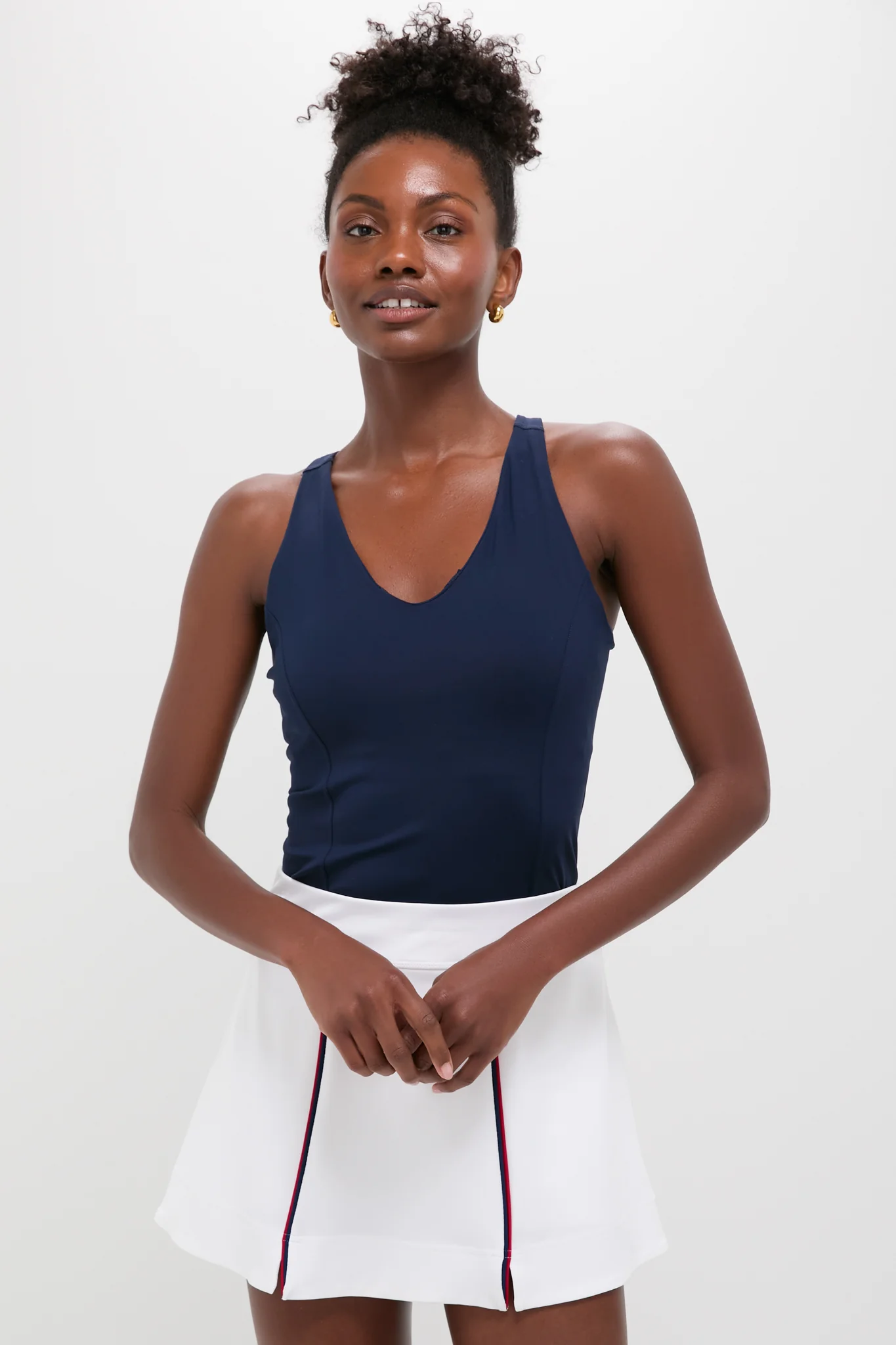 Navy Compression Spandex Lena Tank