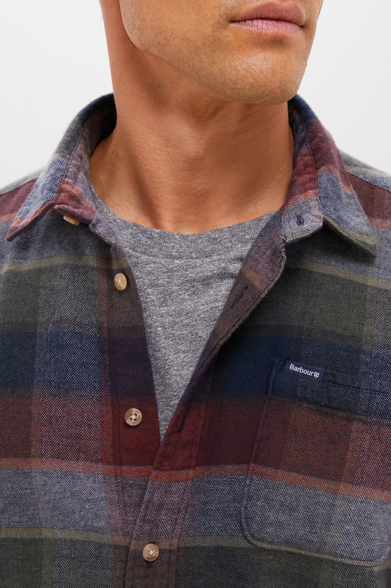 Navy Copswell Relaxed Checked Shirt - Image 5