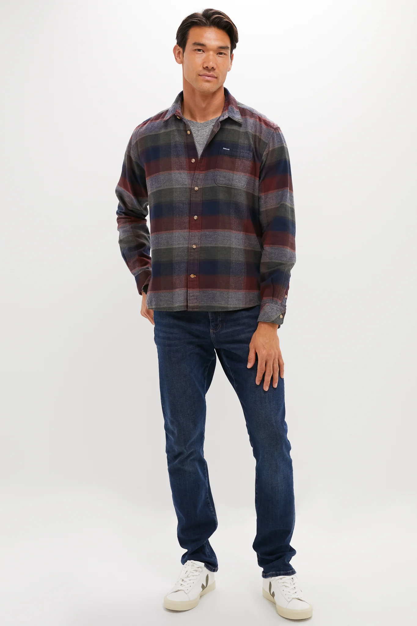 Navy Copswell Relaxed Checked Shirt - Image 6