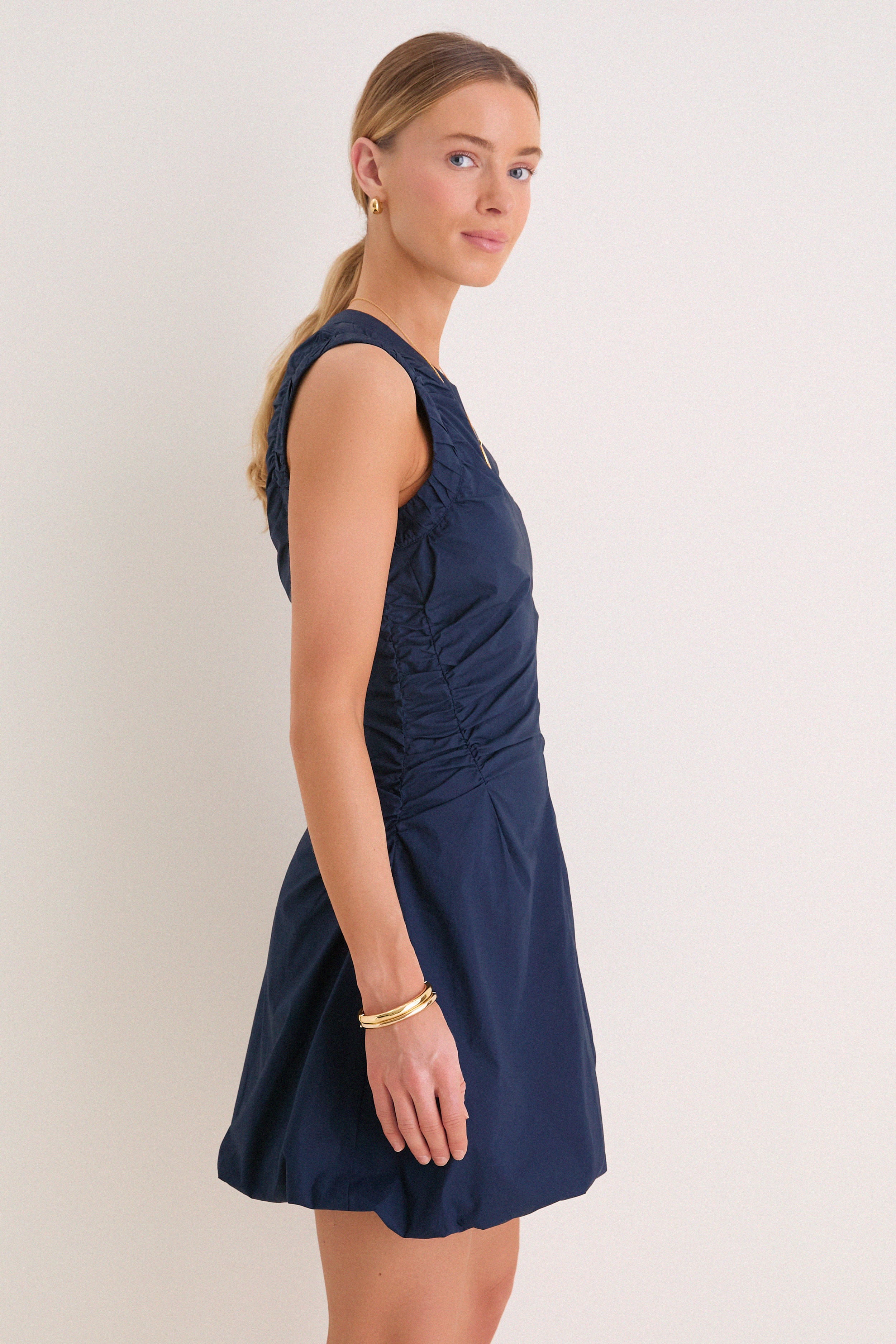 Navy Cotton Alisa Dress - Image 3