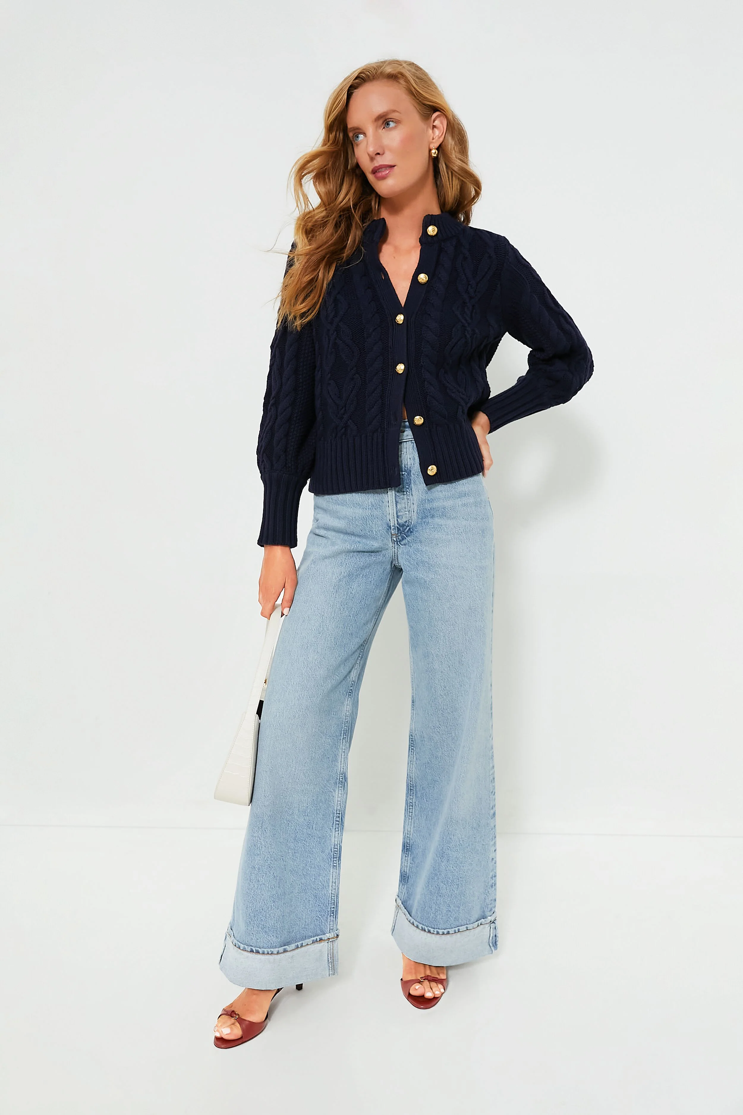 Navy Cotton Colette Cardigan - Image 2