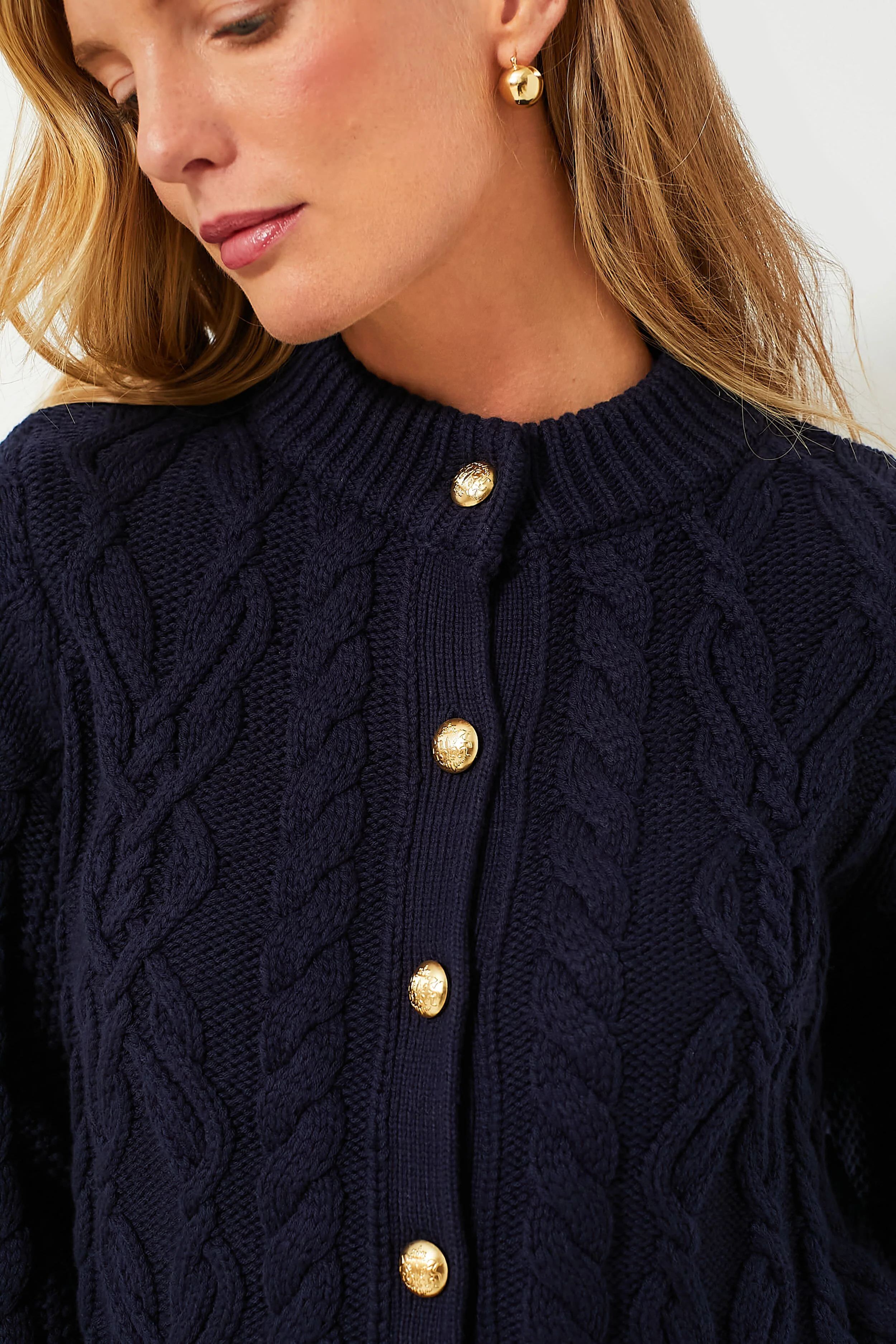 Navy Cotton Colette Cardigan - Image 5