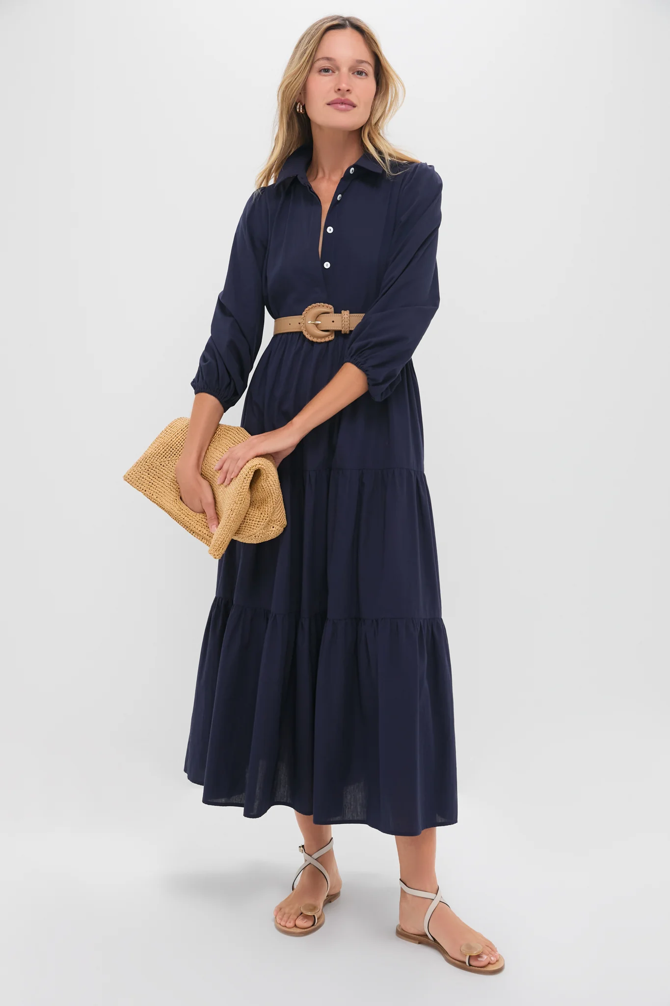 Navy Cotton Mabel Maxi Dress - Image 2